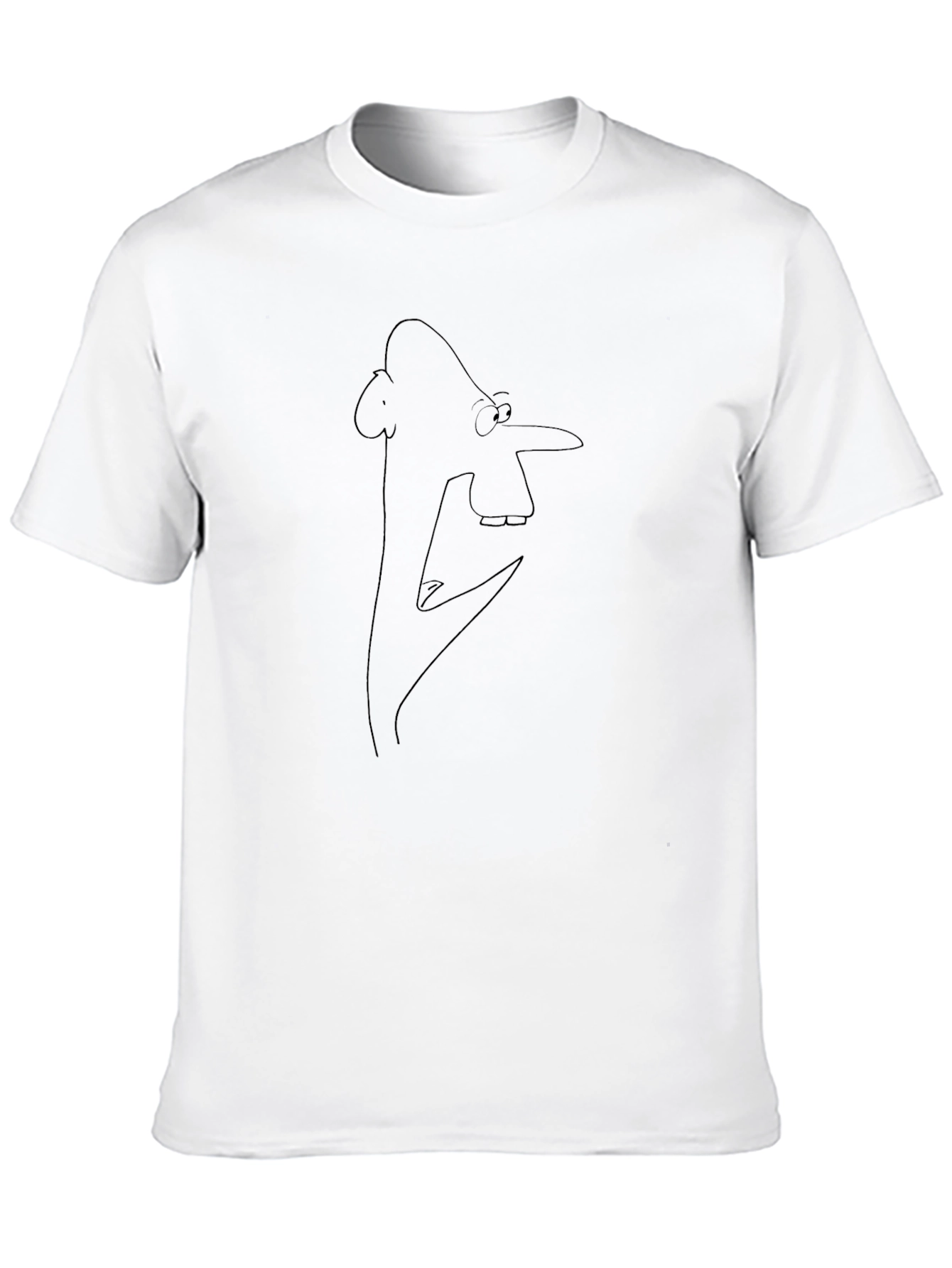 Cartoon Silhouette Graphic Tee - Black Cotton Blend