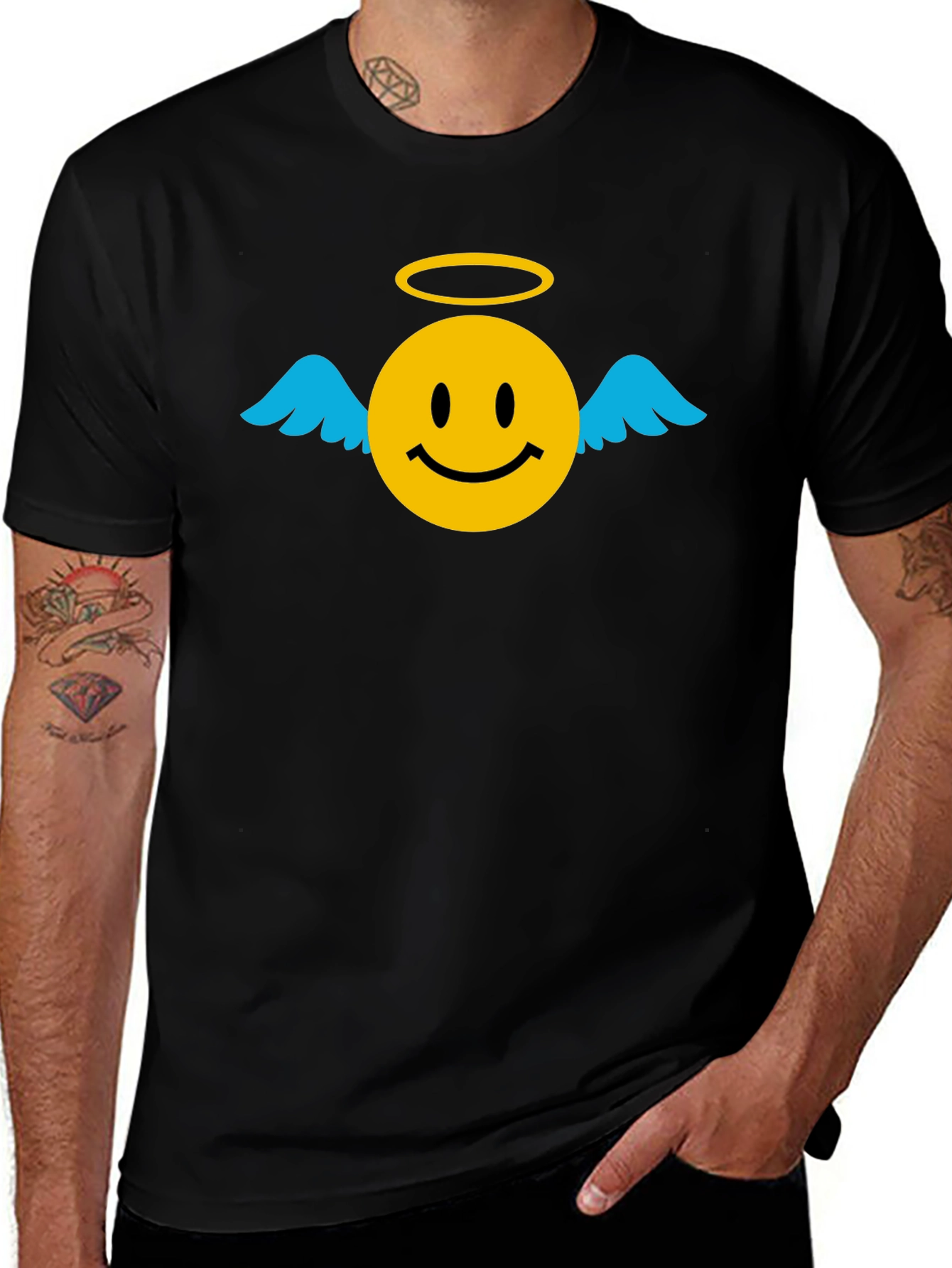 Angel Smiley Face Graphic T-Shirt