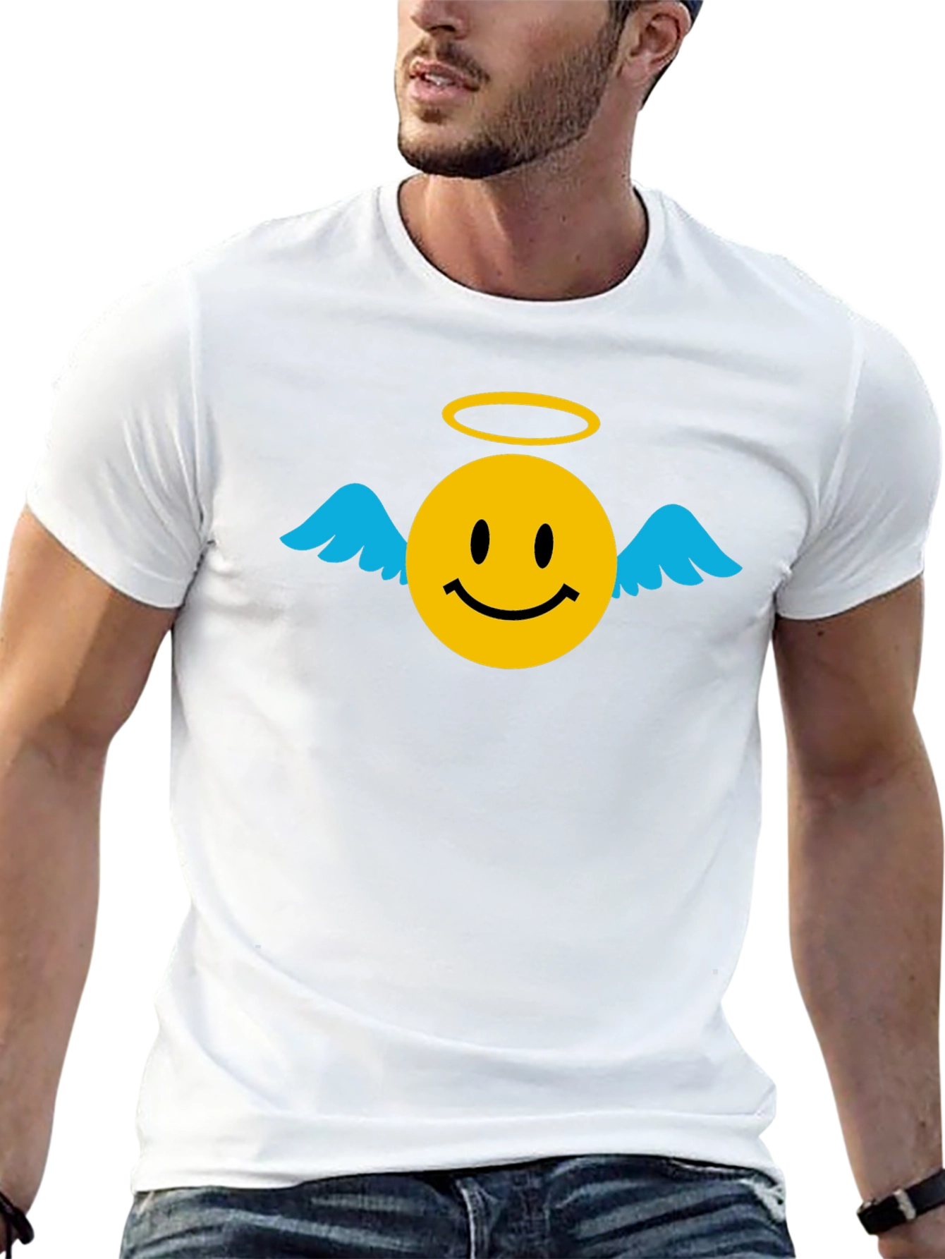 Angel Smiley Face Graphic T-Shirt