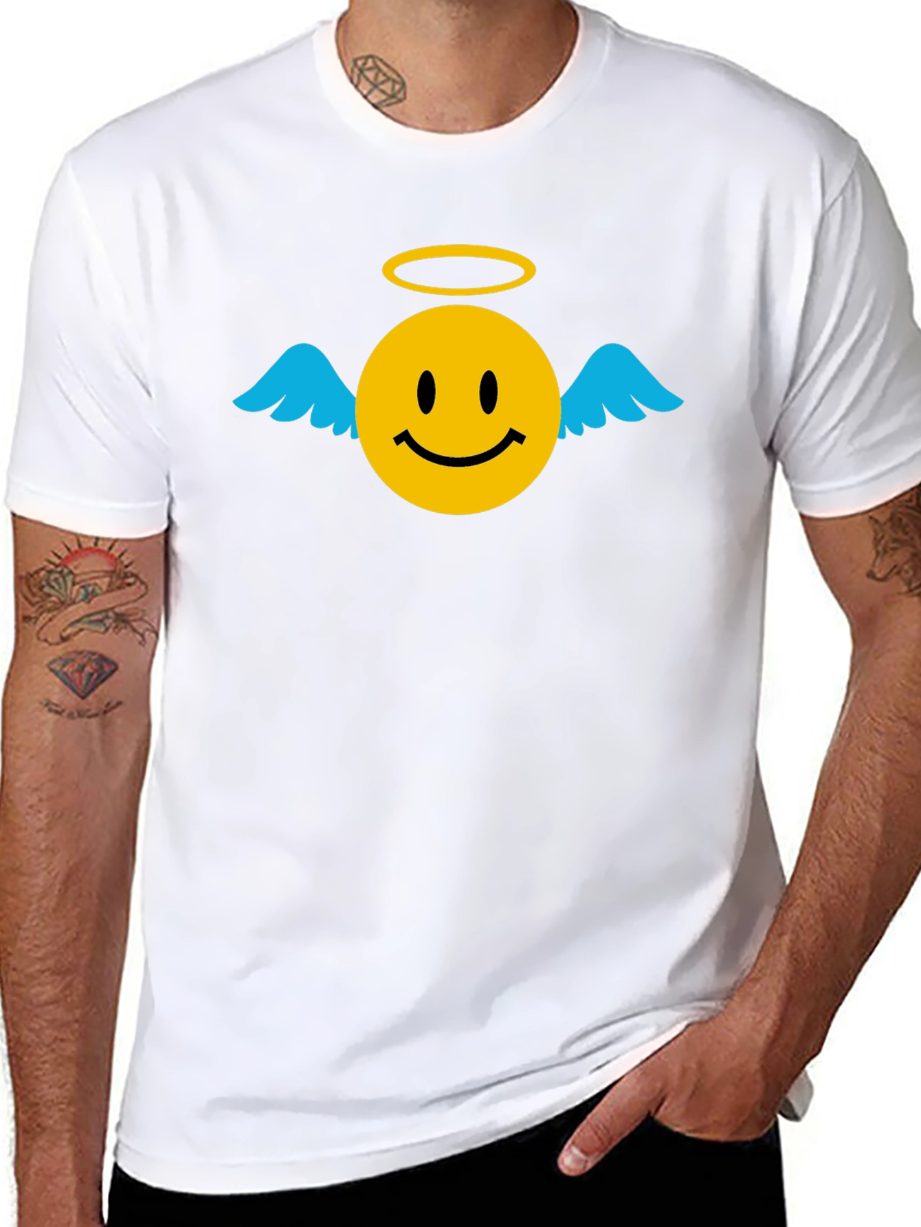 Angel Smiley Face Graphic T-Shirt