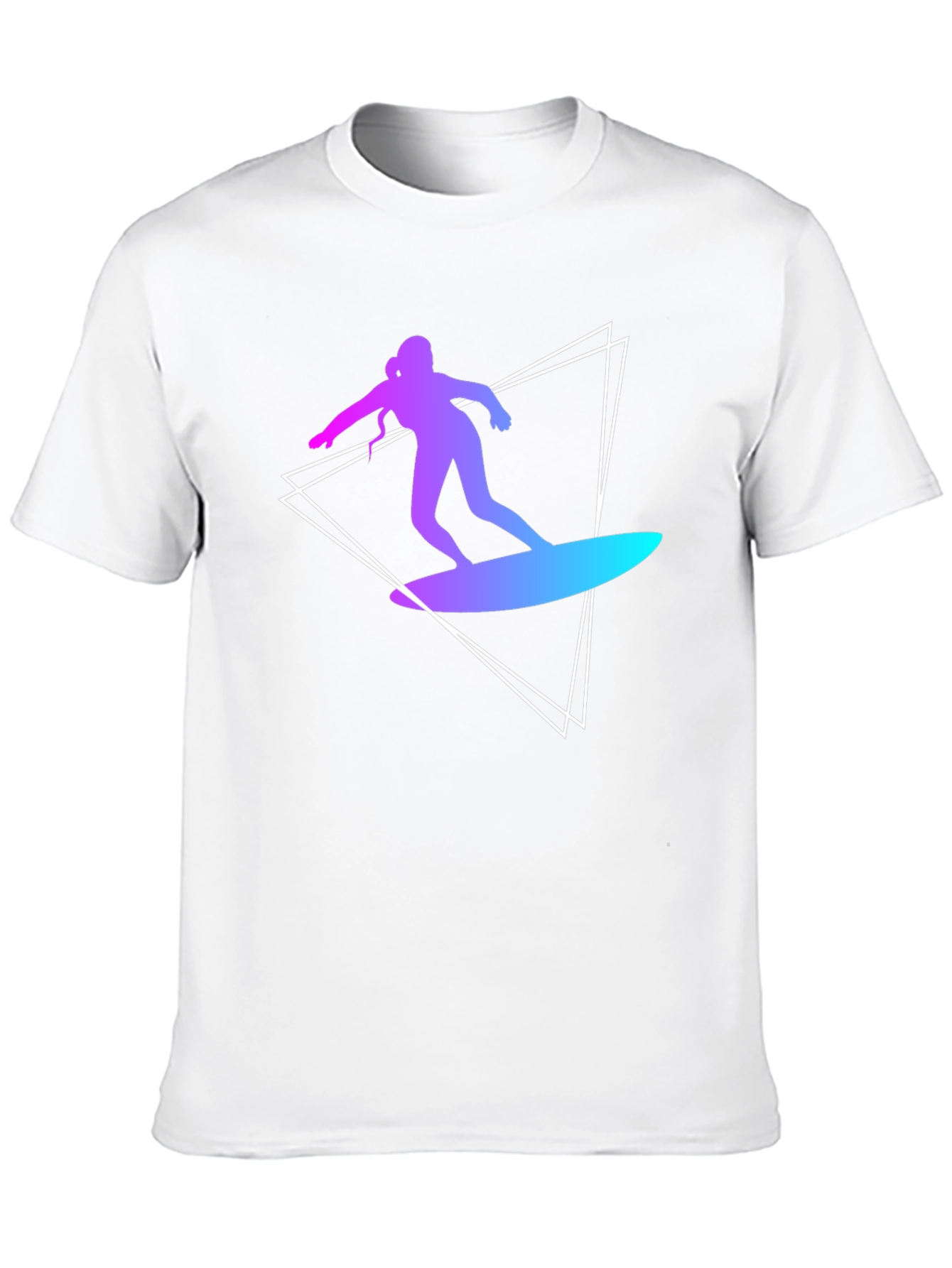 Surfing Silhouette Graphic Tee - Stylish Black T-Shirt