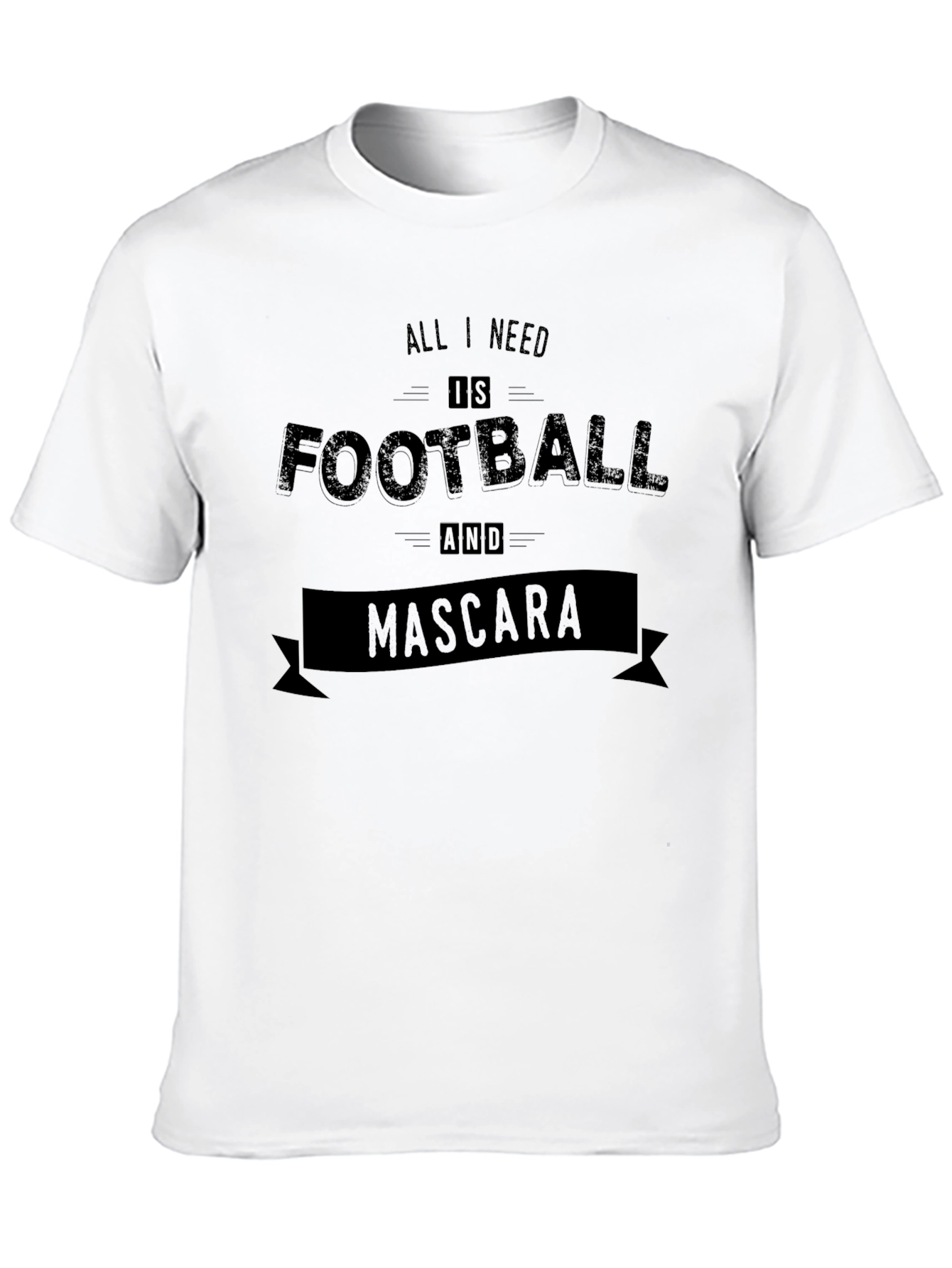 Football and Mascara Graphic Tee - Black