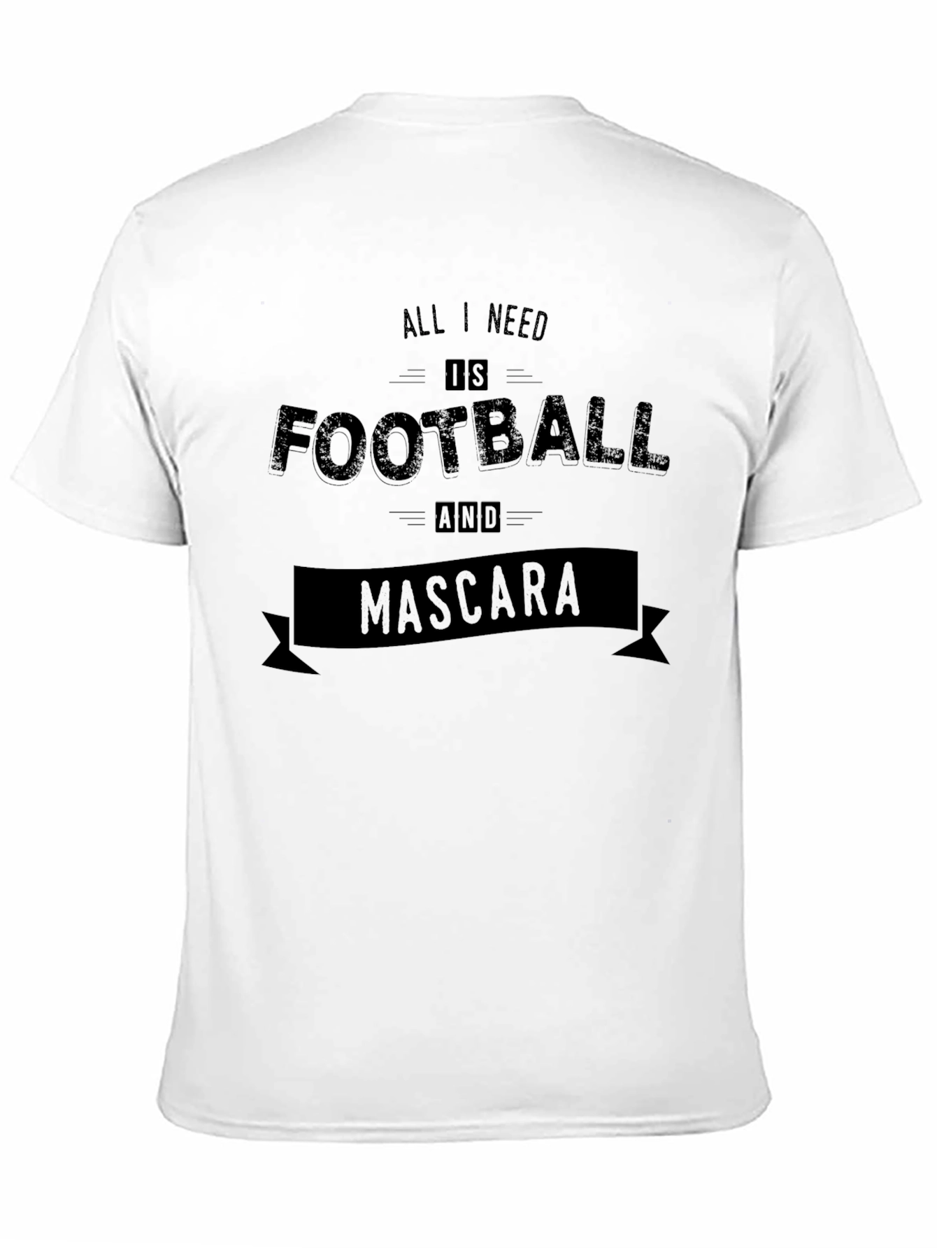 Football and Mascara Graphic Tee - Black