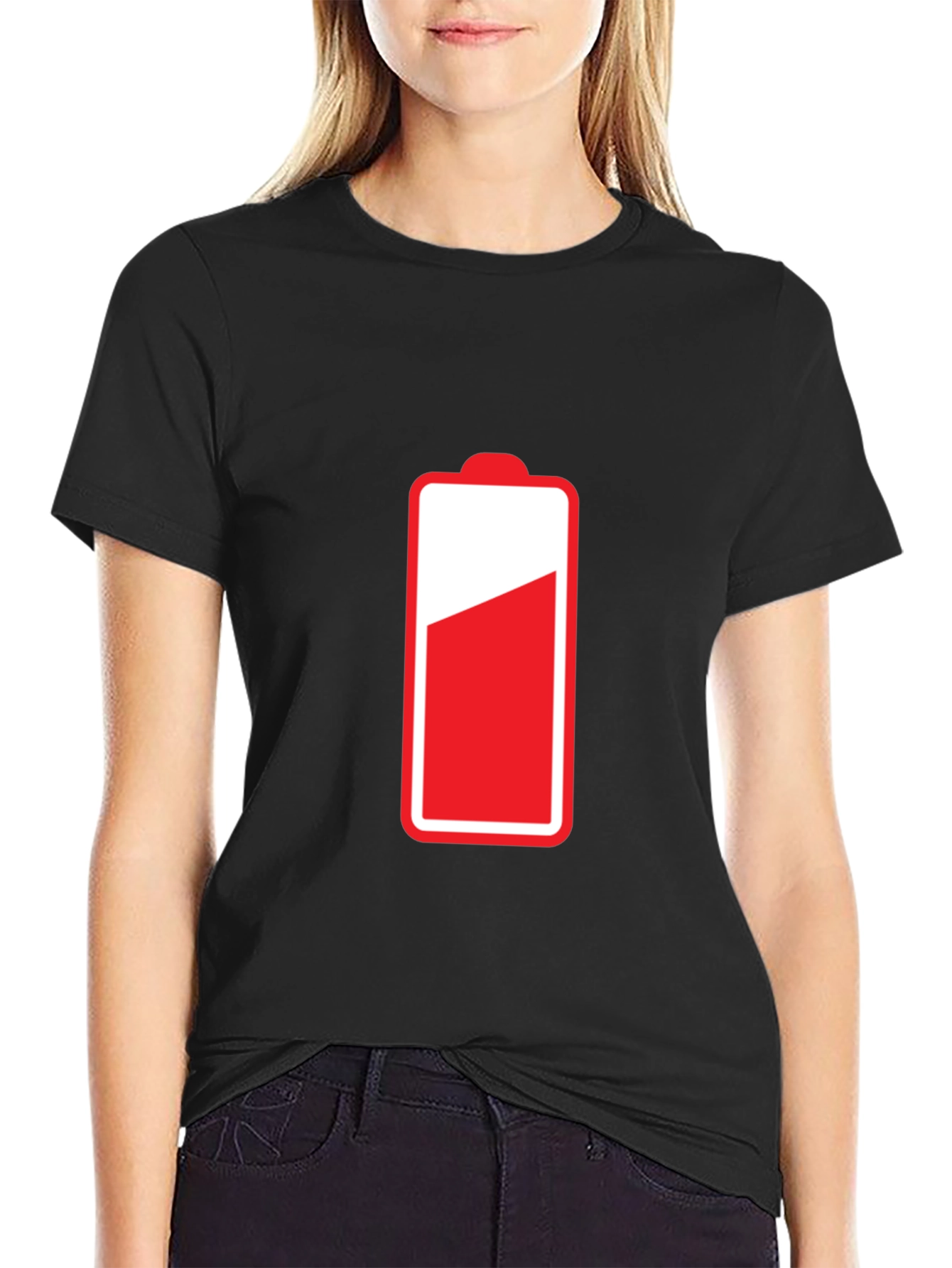 Low Battery Black T-Shirt - Recharge Your Style!