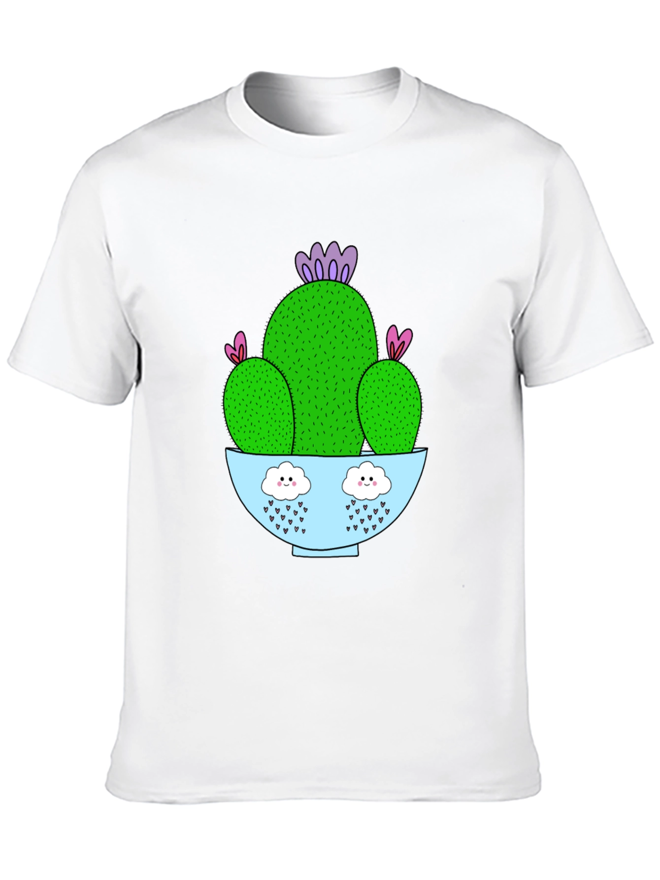 Cactus Graphic Tee - Black Cotton T-Shirt