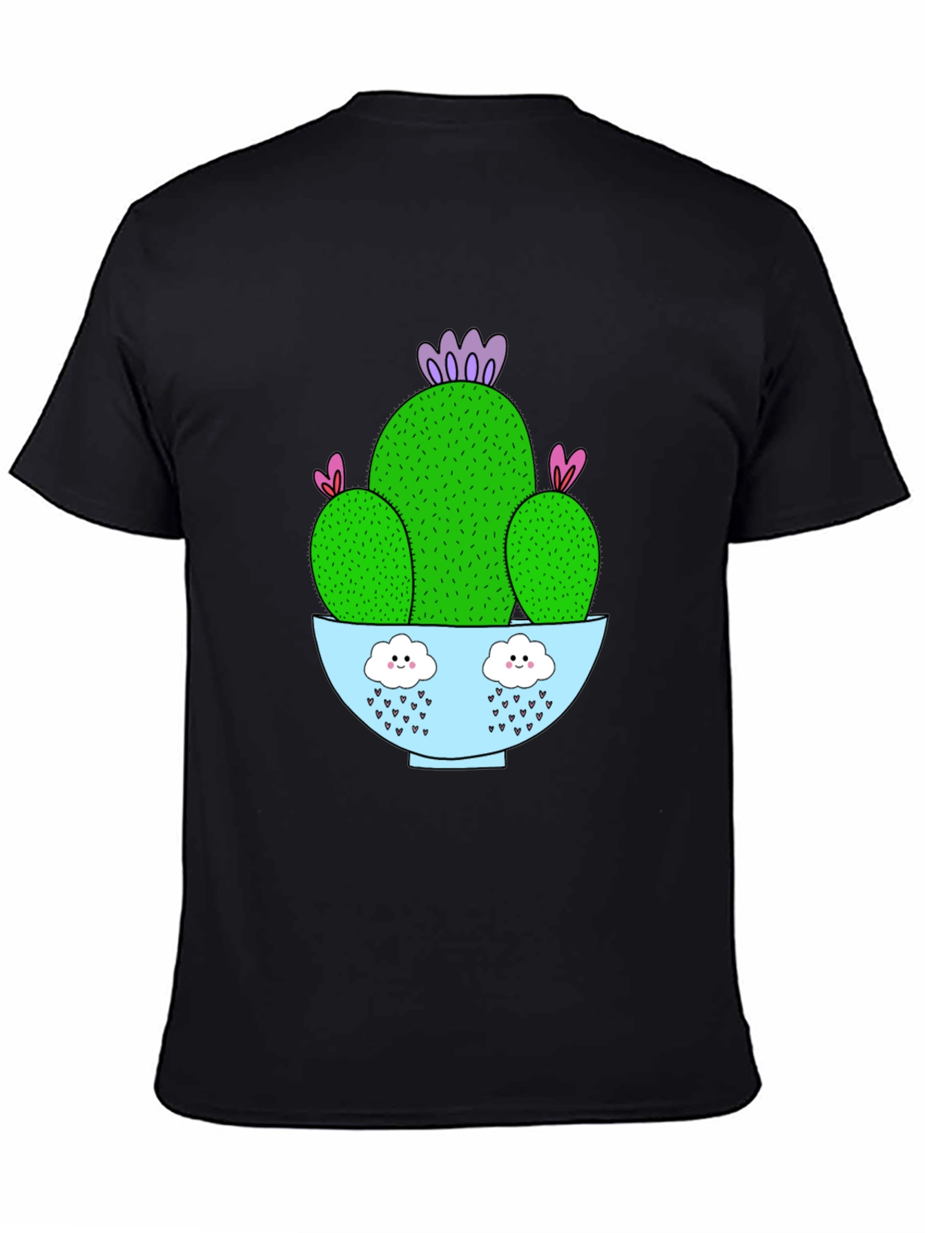 Cactus Graphic Tee - Black Cotton T-Shirt