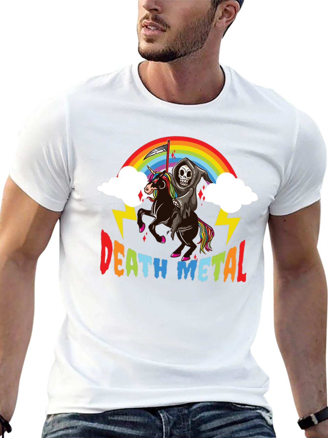 Death Metal Grim Reaper Unicorn T-Shirt