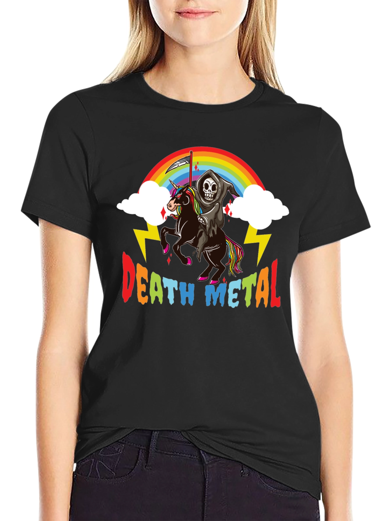 Death Metal Grim Reaper Unicorn T-Shirt