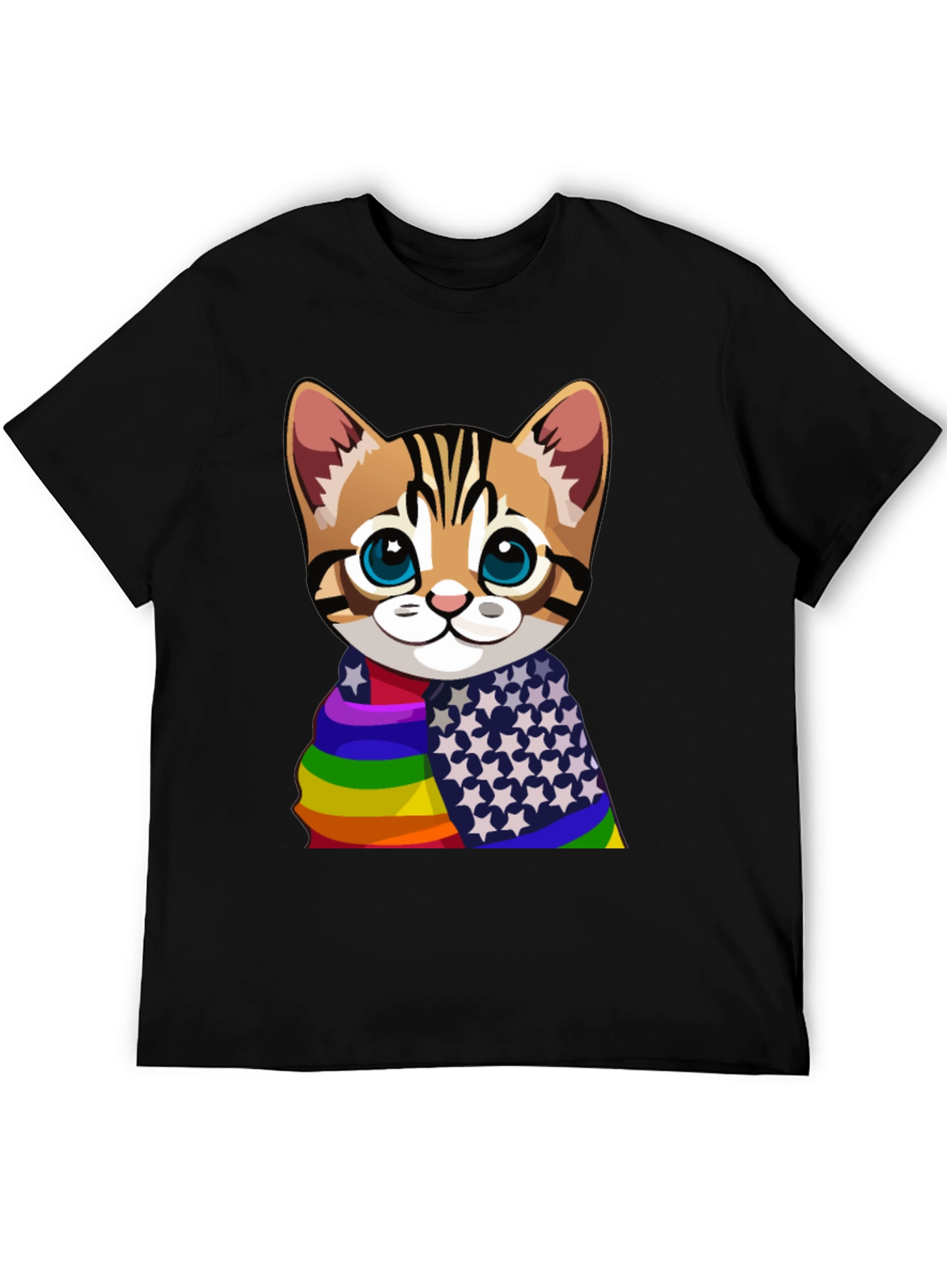 Rainbow & Stars Cat T-Shirt - Pride Apparel