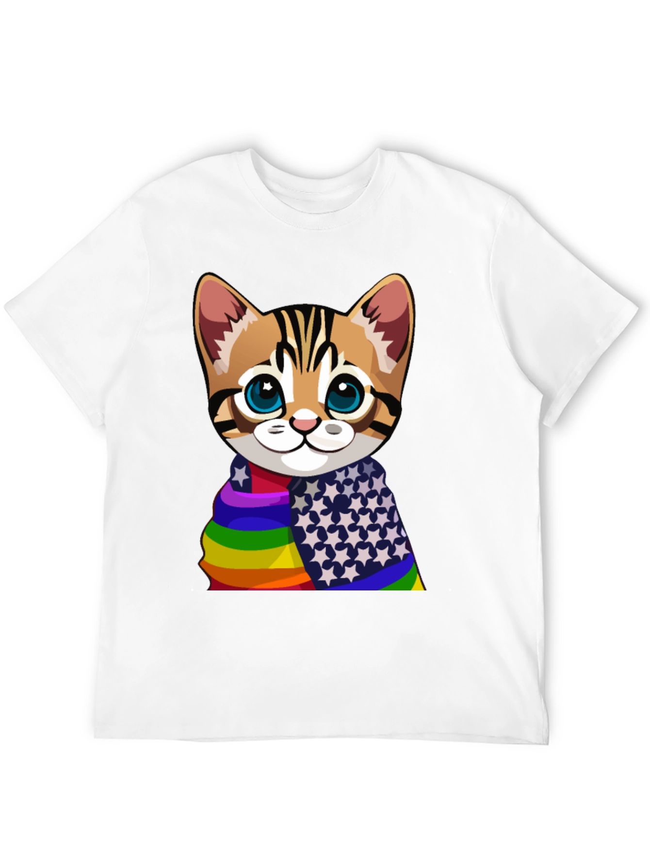 Rainbow & Stars Cat T-Shirt - Pride Apparel