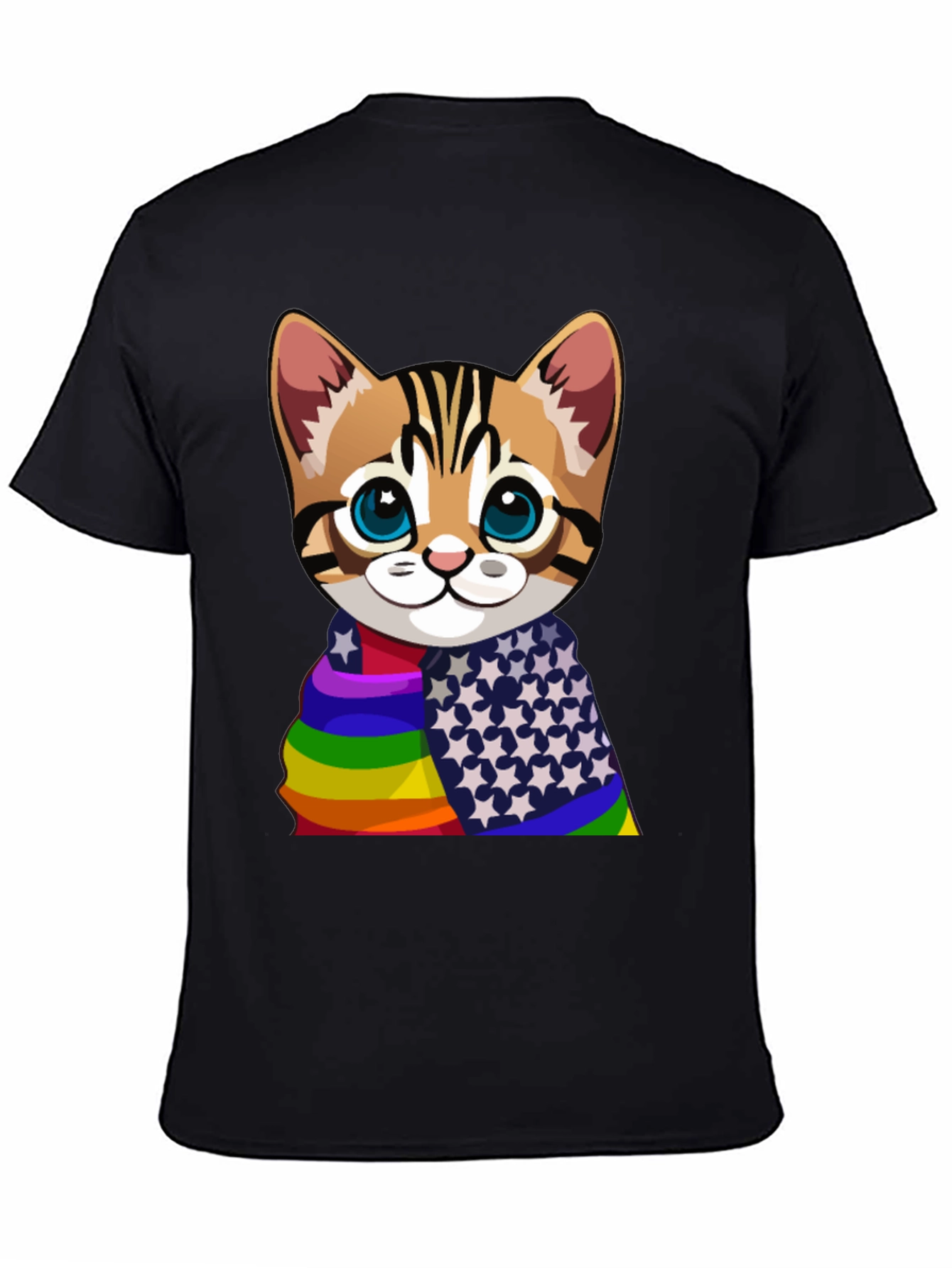 Rainbow & Stars Cat T-Shirt - Pride Apparel