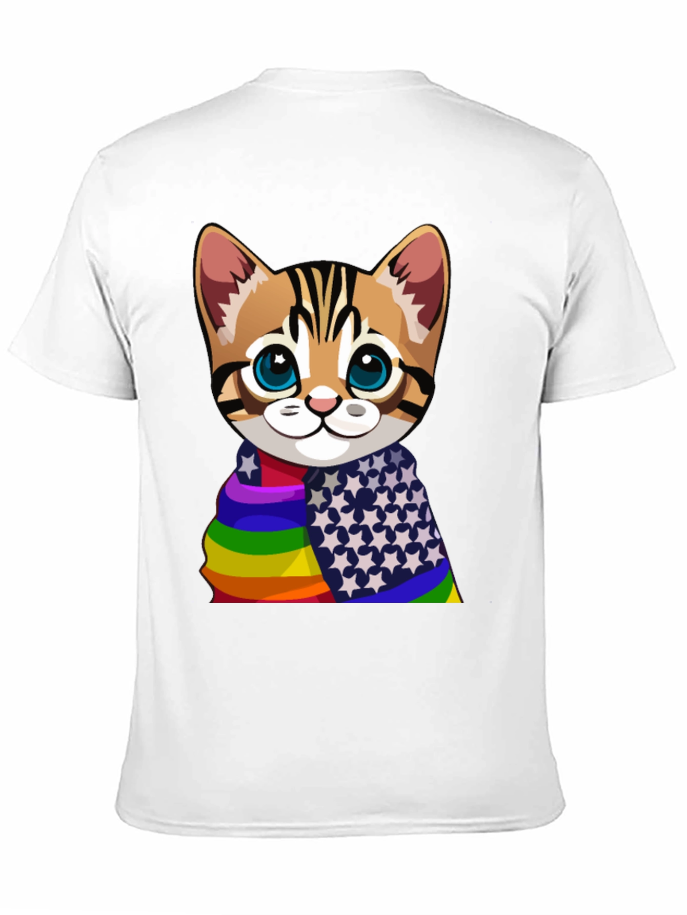 Rainbow & Stars Cat T-Shirt - Pride Apparel