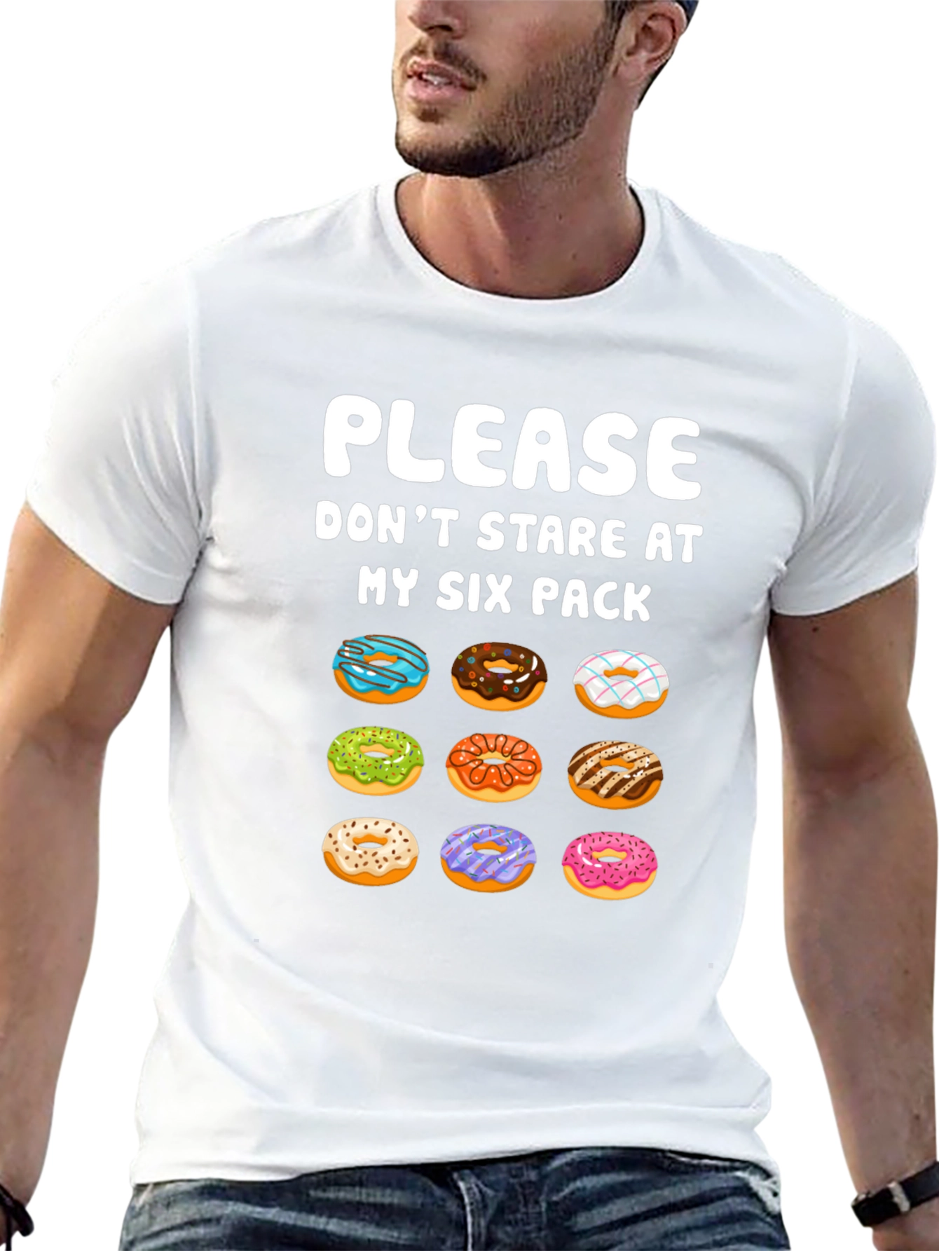 Funny Donut Six Pack T-Shirt