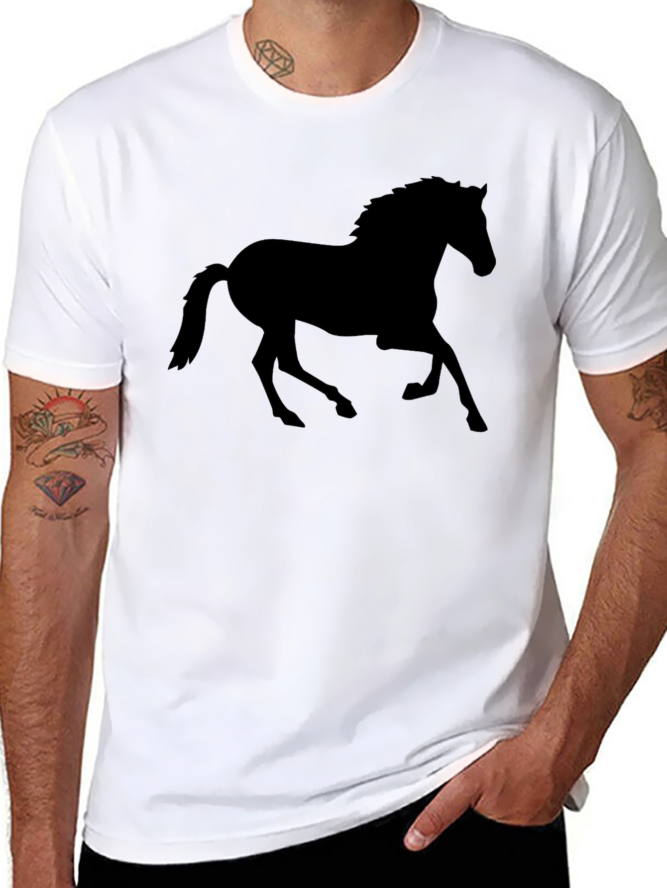 Black Horse Silhouette T-Shirt | Mens Graphic Tee