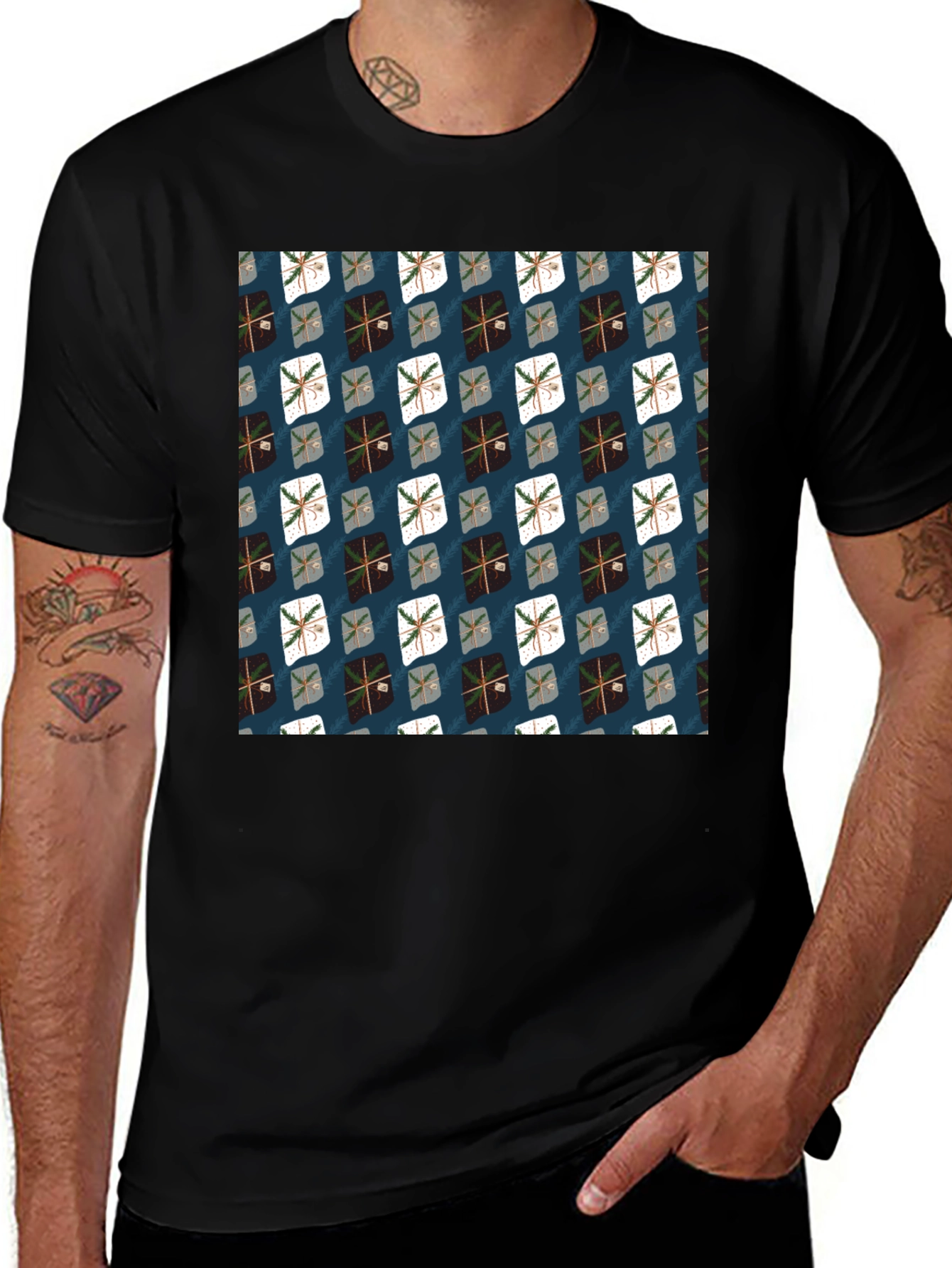 Gift Wrapped Presents Pattern T-Shirt