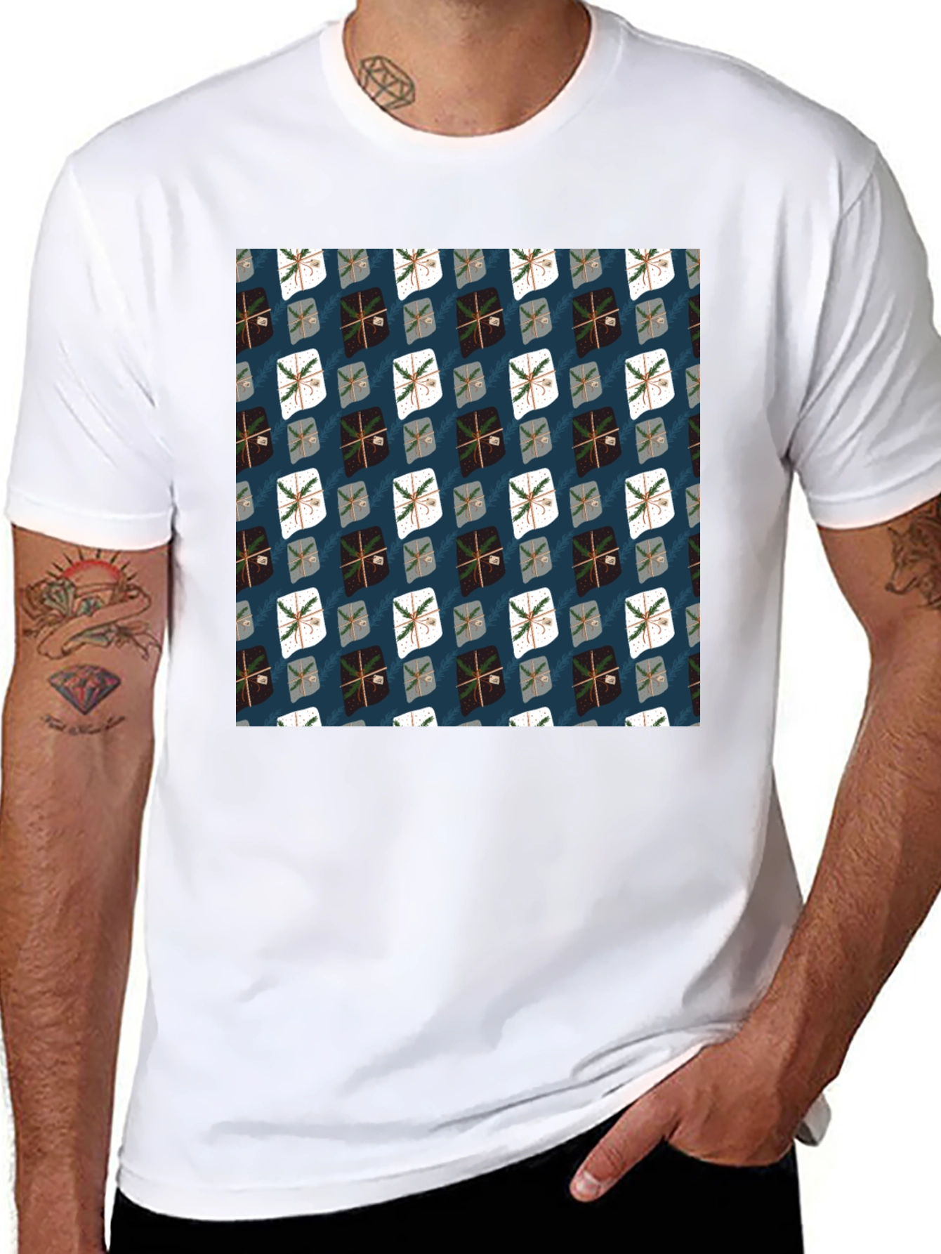 Gift Wrapped Presents Pattern T-Shirt