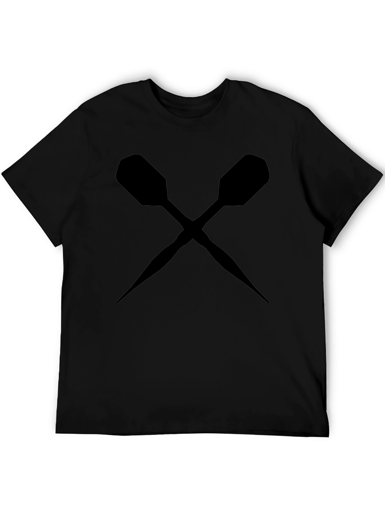 Crossed Darts Graphic Tee - Stylish Black T-Shirt