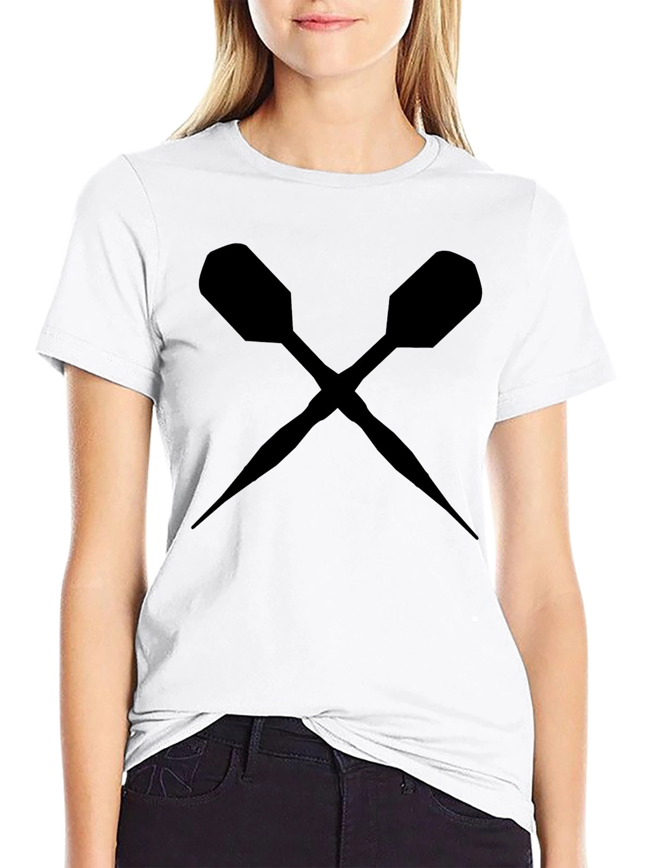Crossed Darts Graphic Tee - Stylish Black T-Shirt