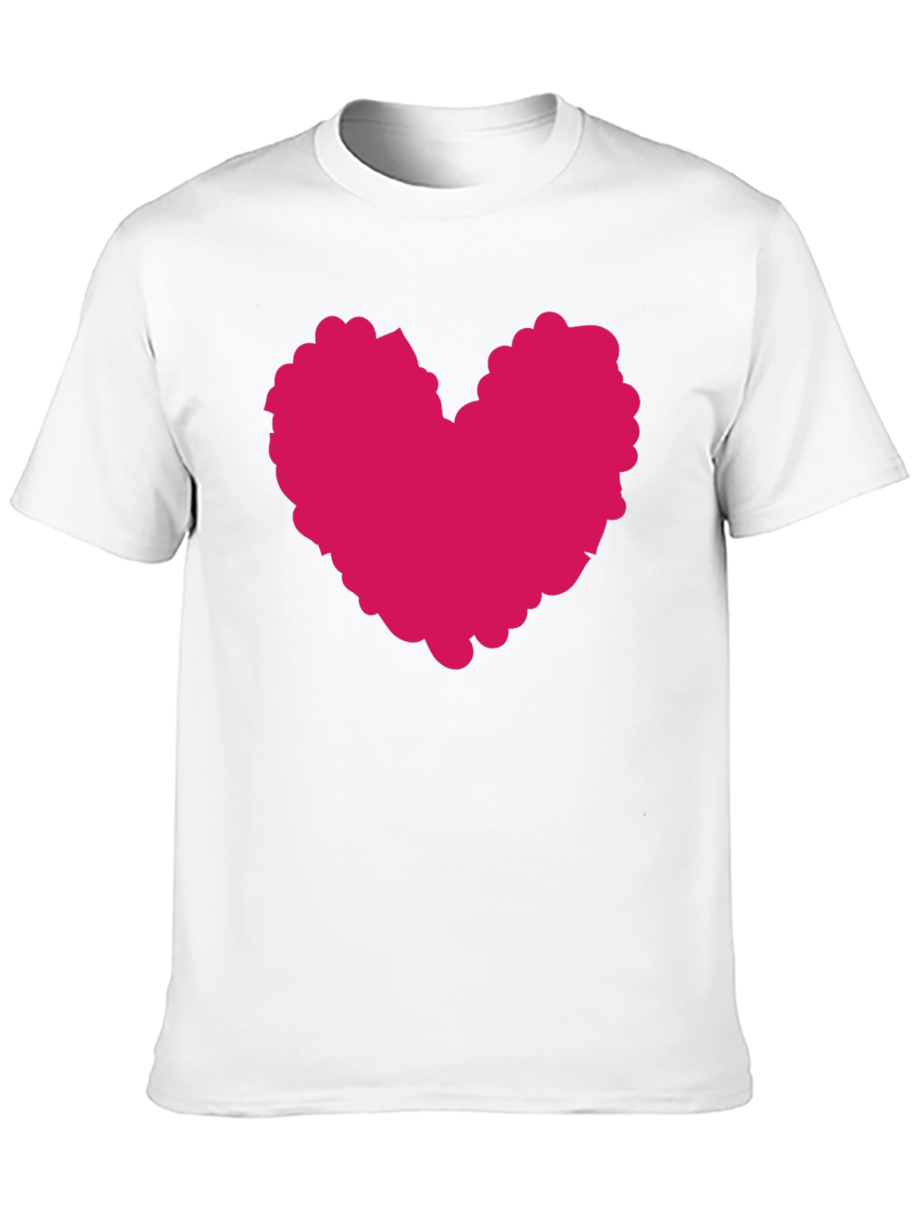 Black T-Shirt with Pink Heart Graphic Print
