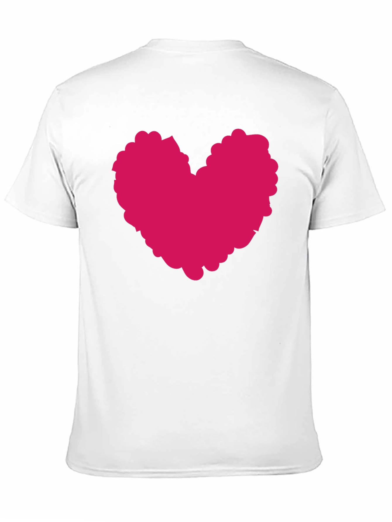Black T-Shirt with Pink Heart Graphic Print