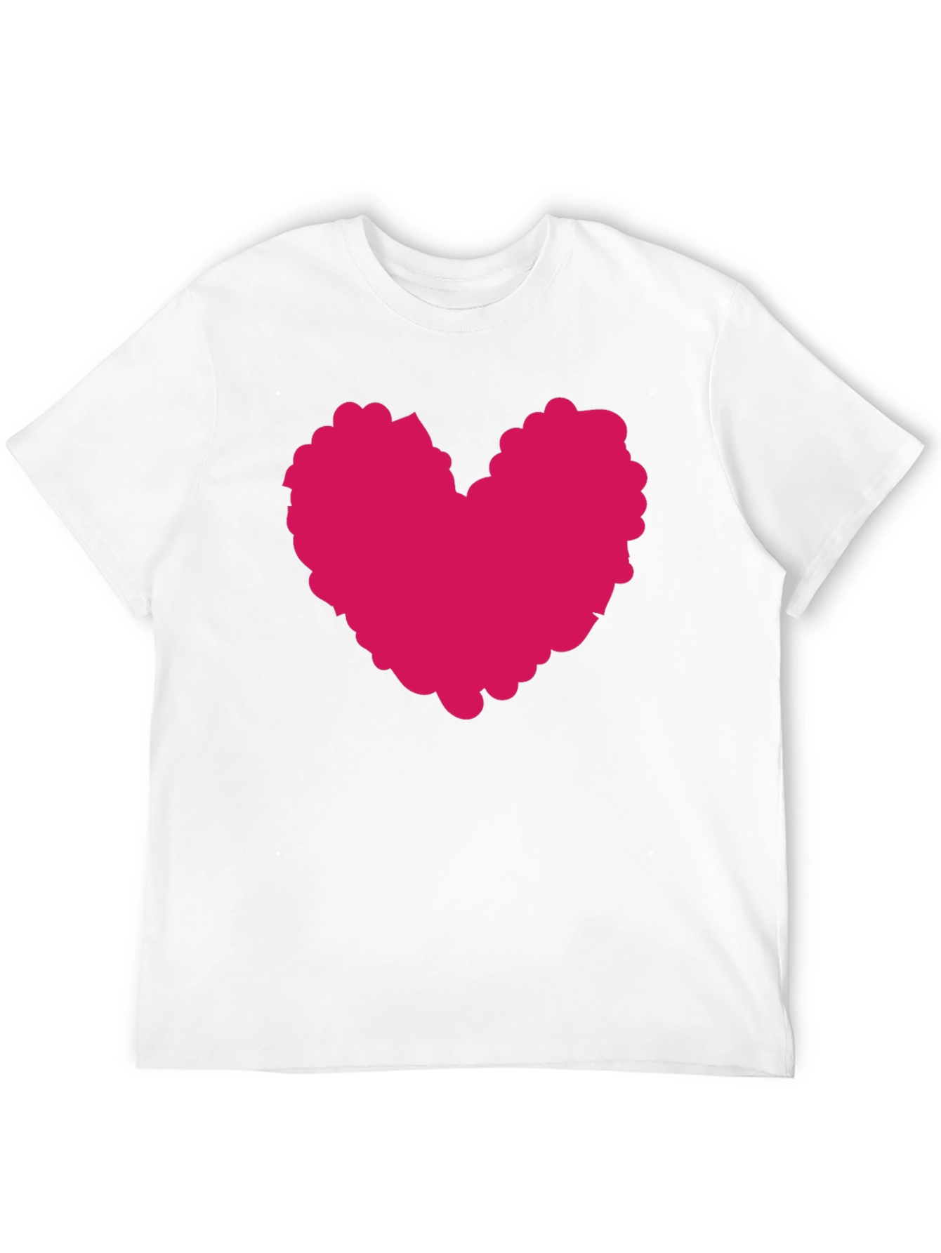 Black T-Shirt with Pink Heart Graphic Print