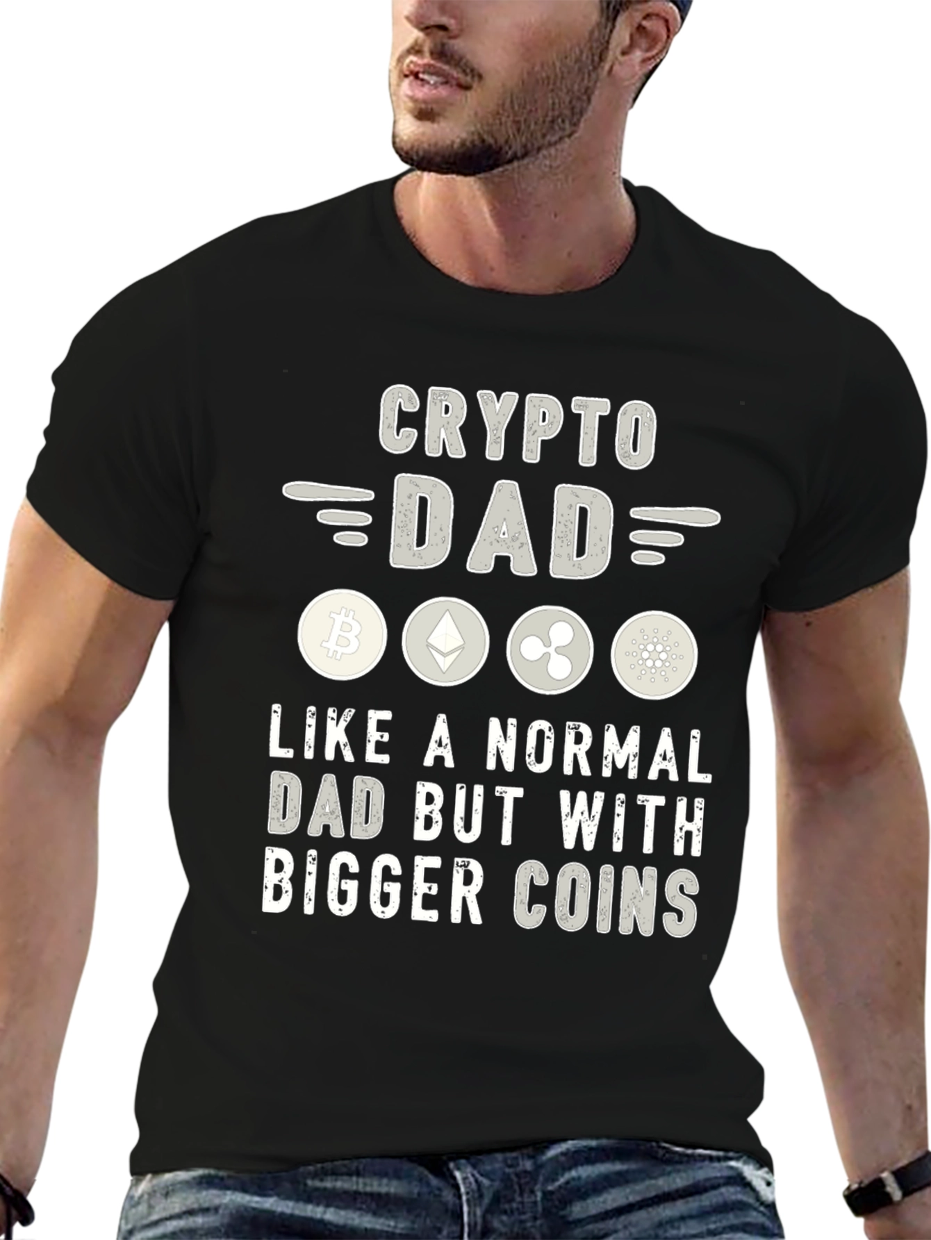 Crypto Dad T-Shirt - Bitcoin Ethereum Ripple Cardano