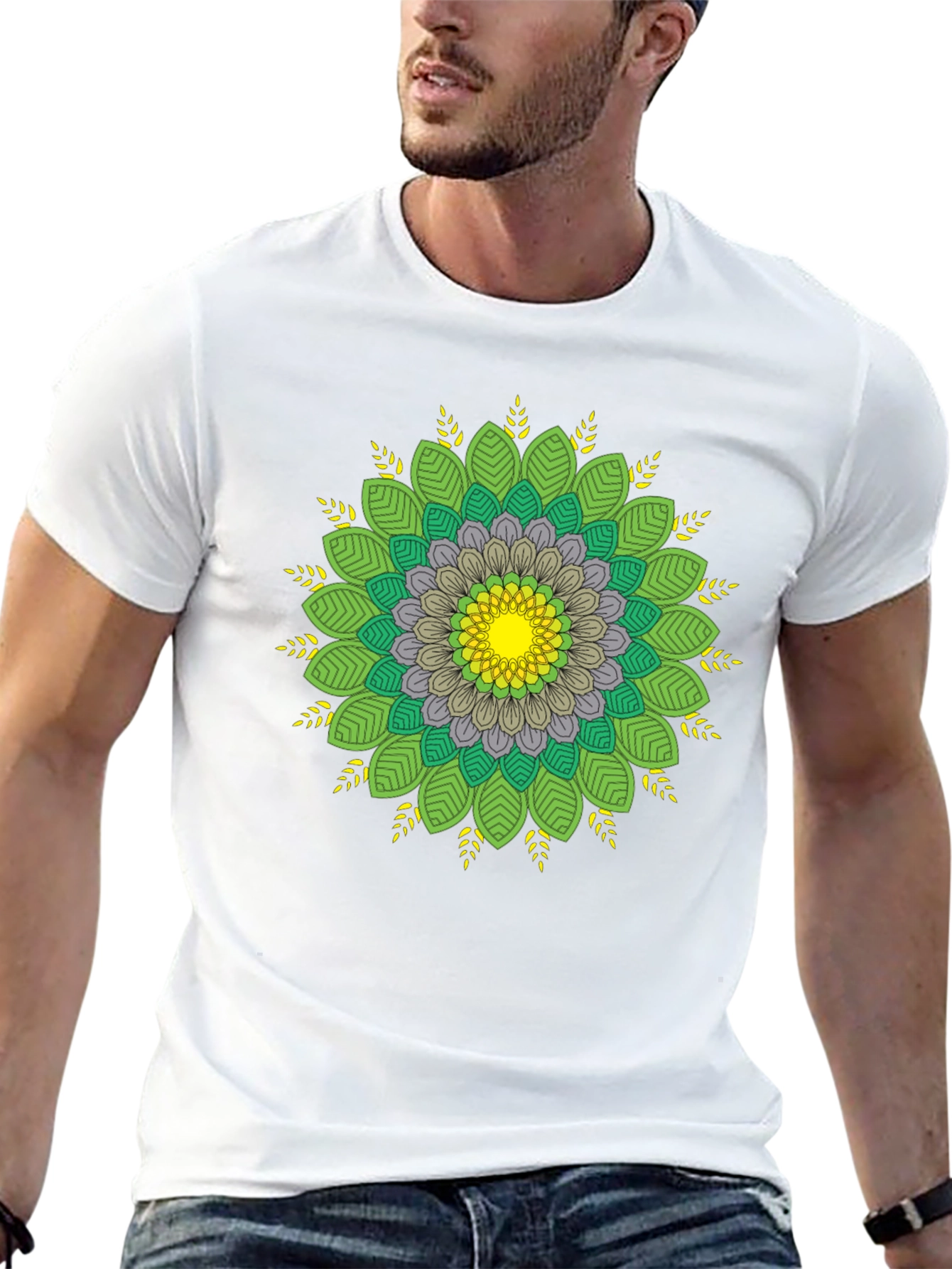 Mandala Graphic Tee - Black Cotton Comfort