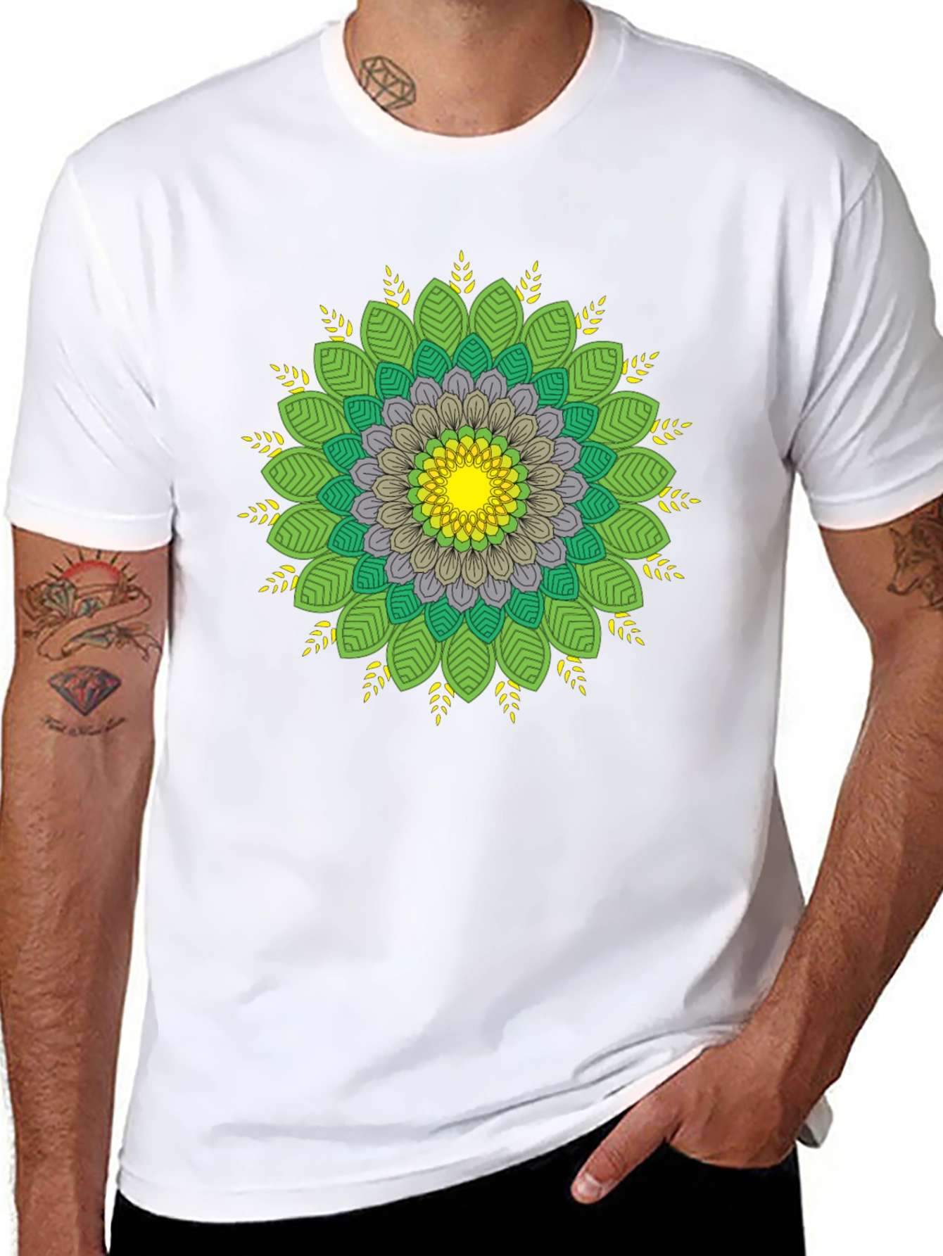 Mandala Graphic Tee - Black Cotton Comfort