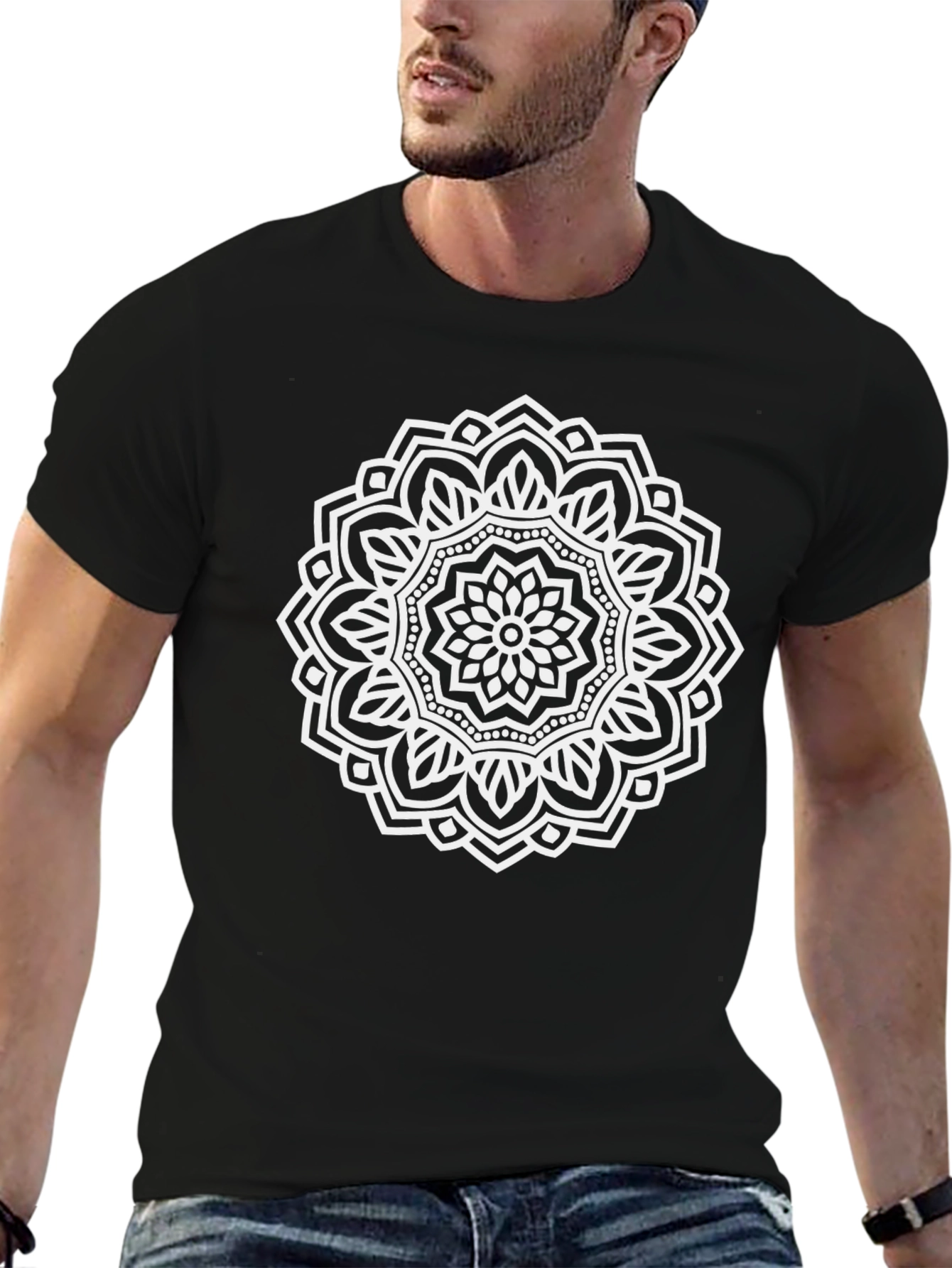 Mandala Graphic Tee - Stylish Black T-Shirt