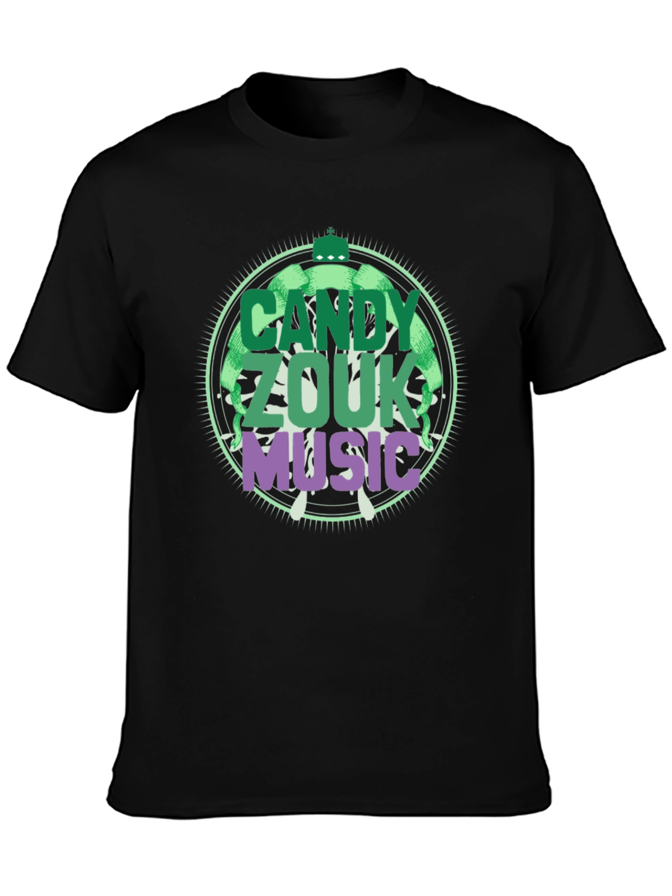 Candy Zouk Music Black Graphic Tee