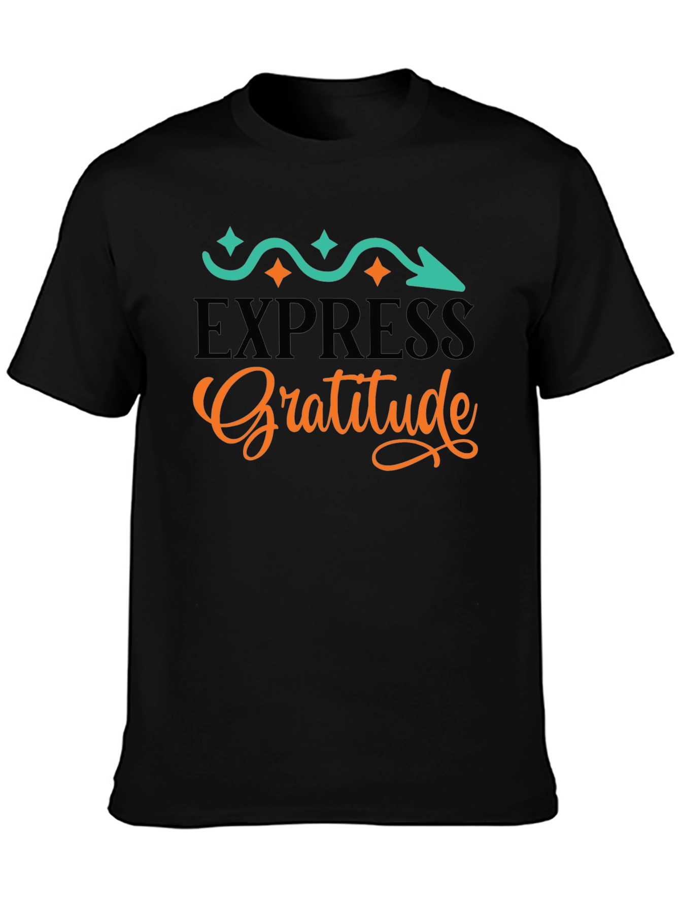 Express Gratitude Graphic Tee - Black