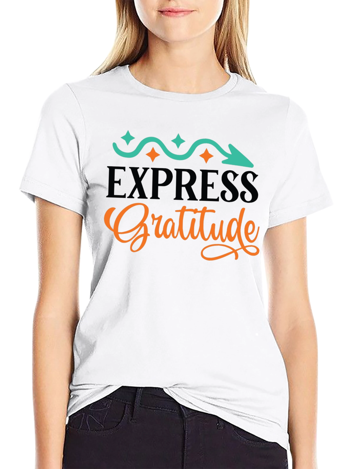 Express Gratitude Graphic Tee - Black