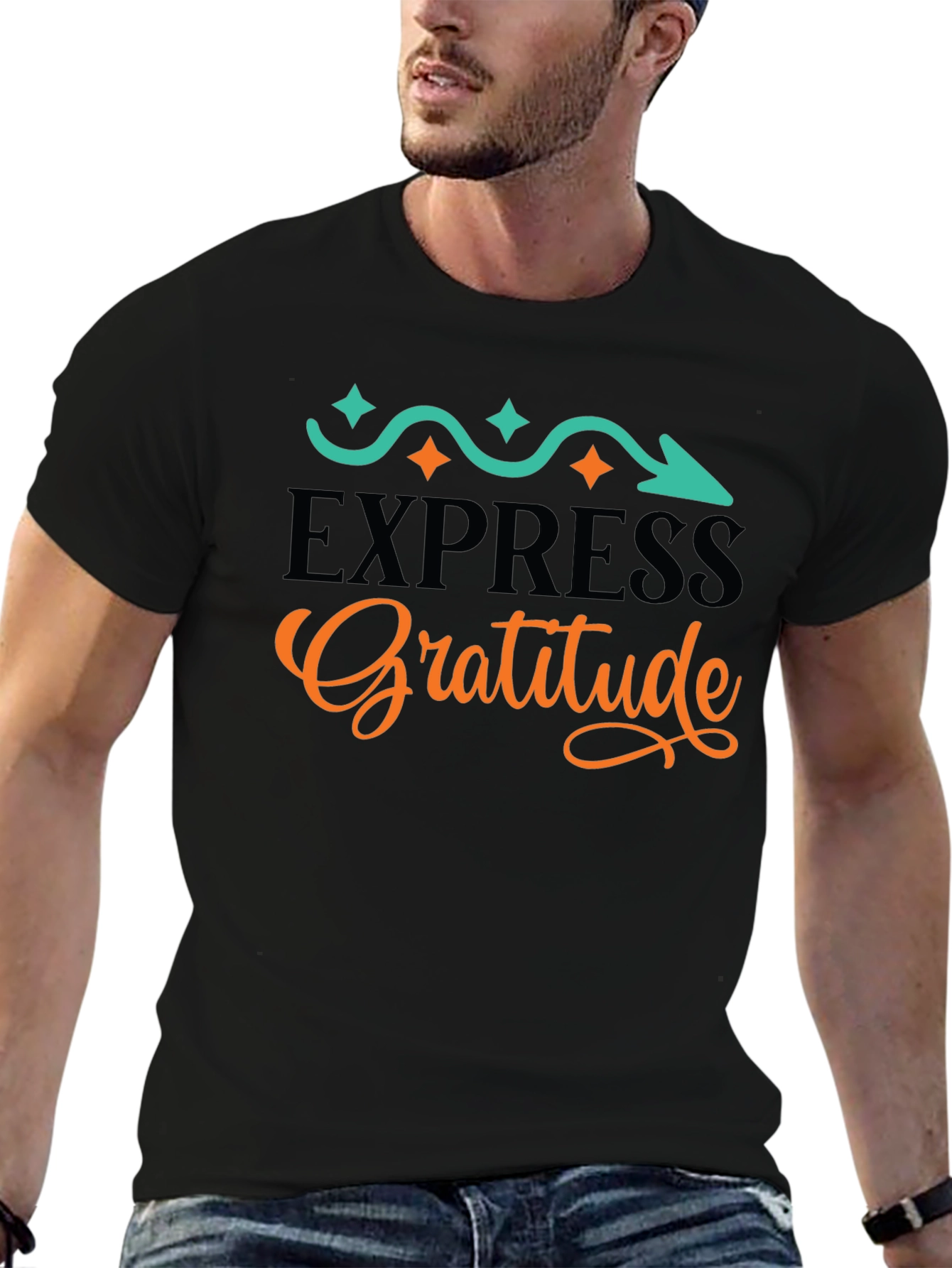 Express Gratitude Graphic Tee - Black