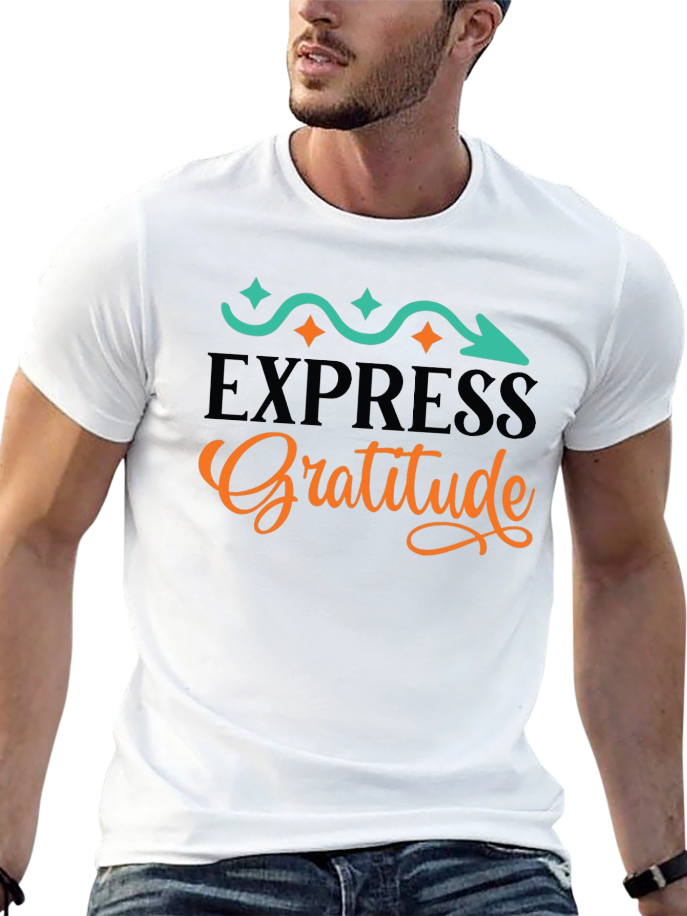 Express Gratitude Graphic Tee - Black