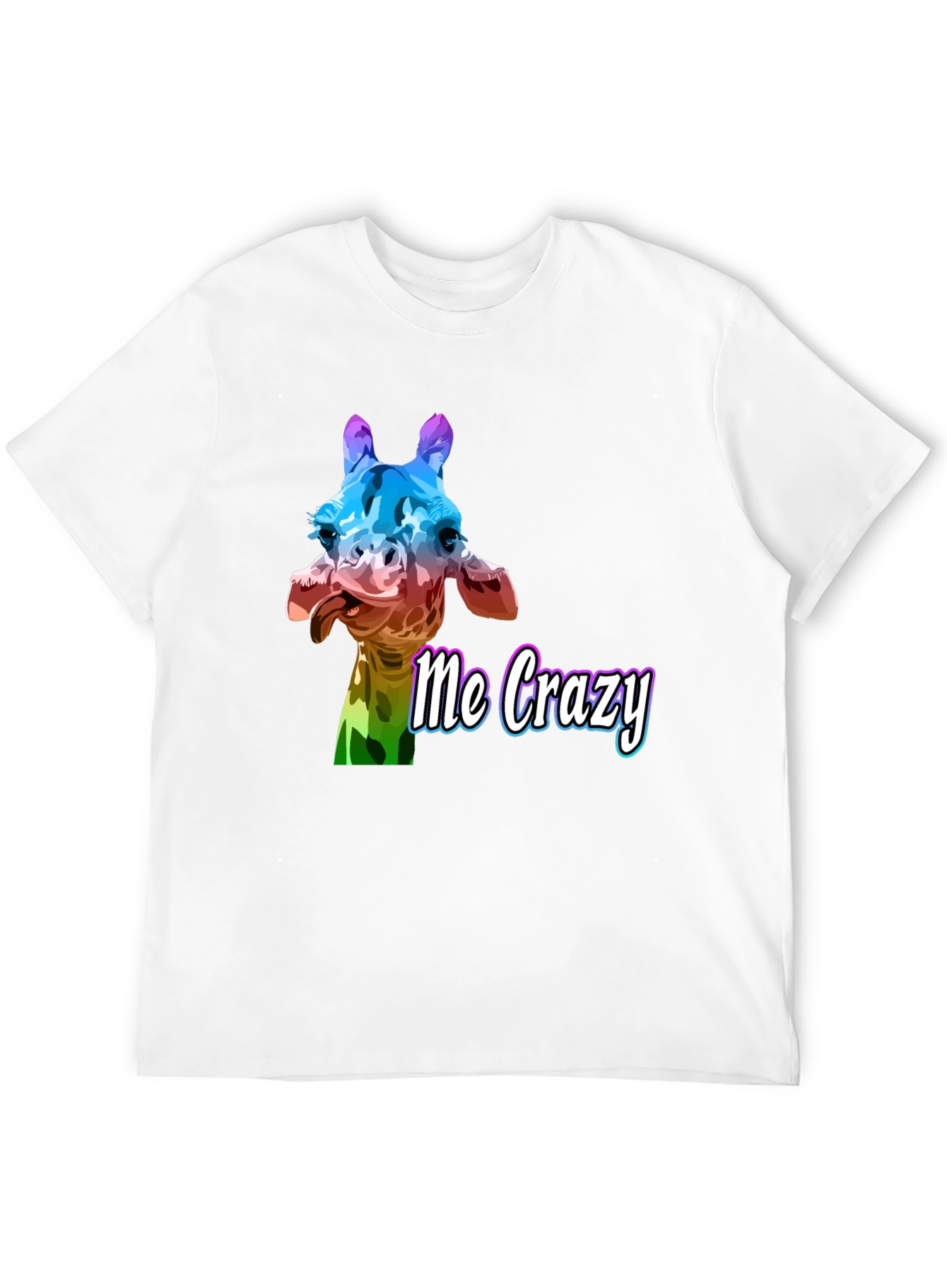Crazy Giraffe Graphic Tee - Unisex Black T-Shirt