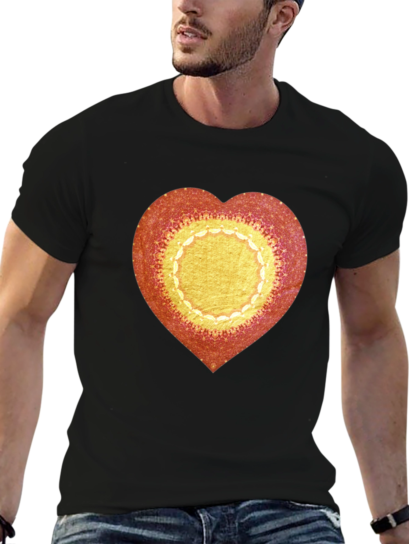 Heart Mandala Graphic Tee - Stylish Casual Wear