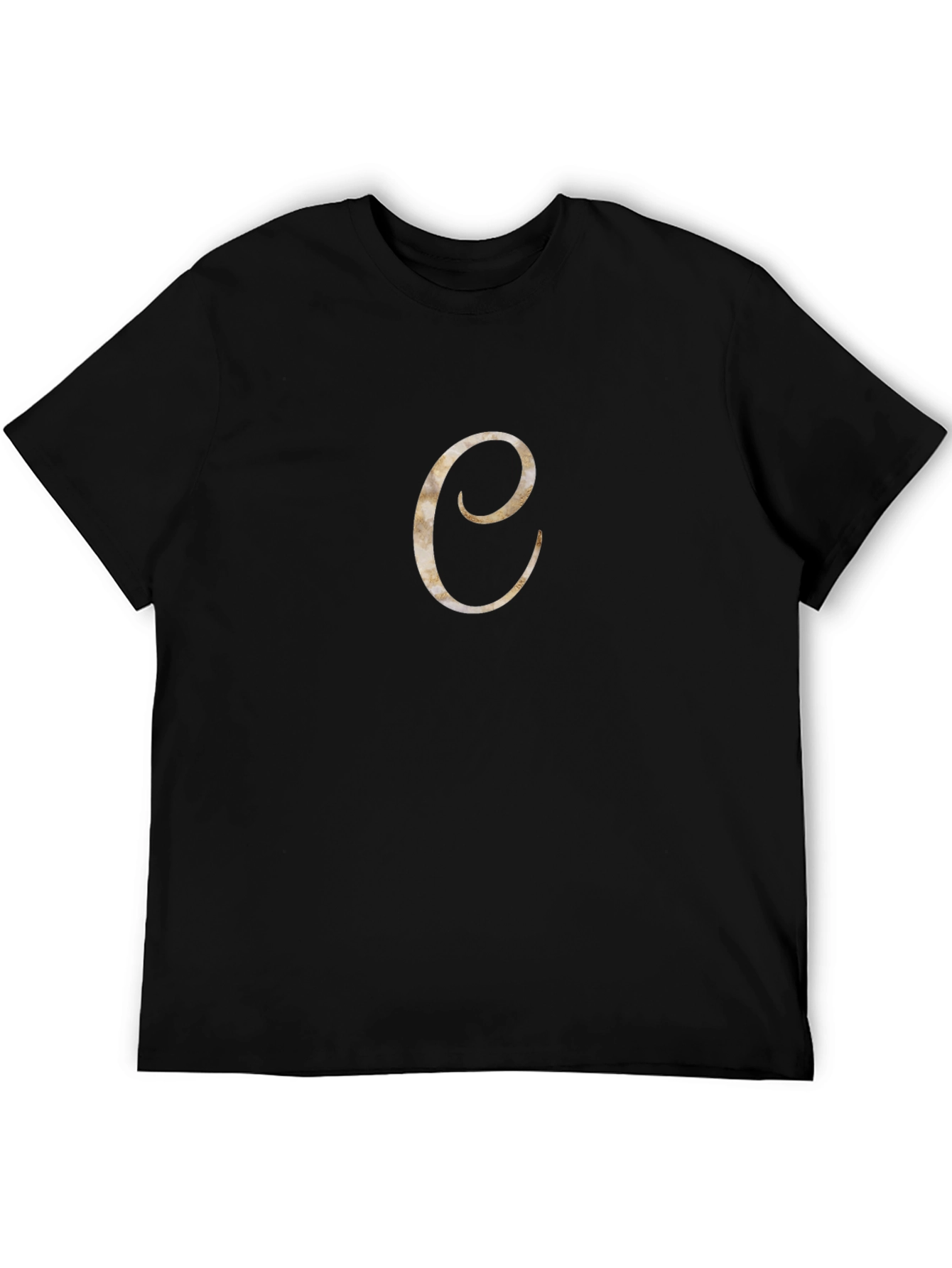 Initial C Graphic T-Shirt - Casual Black Tee
