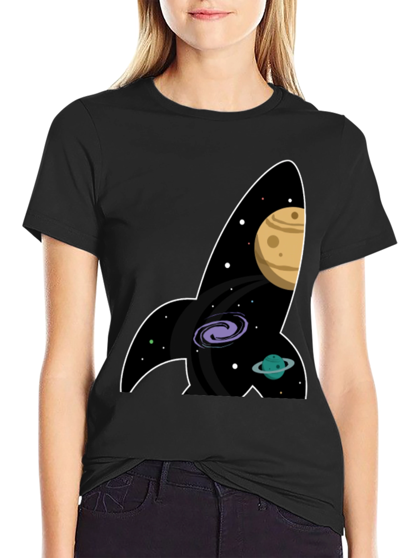 Space Rocket T-Shirt - Galaxy Print