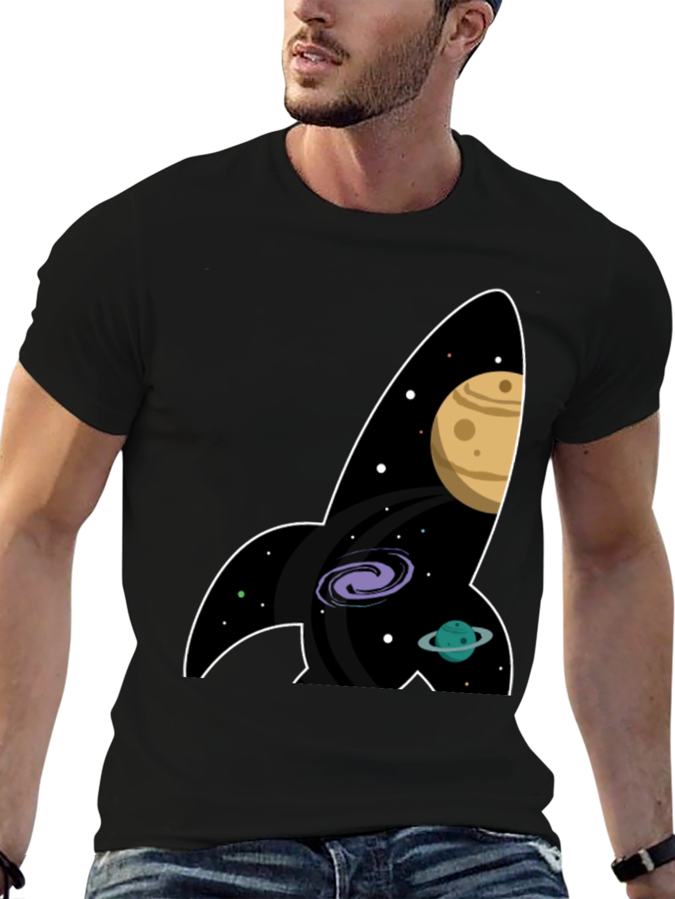 Space Rocket T-Shirt - Galaxy Print