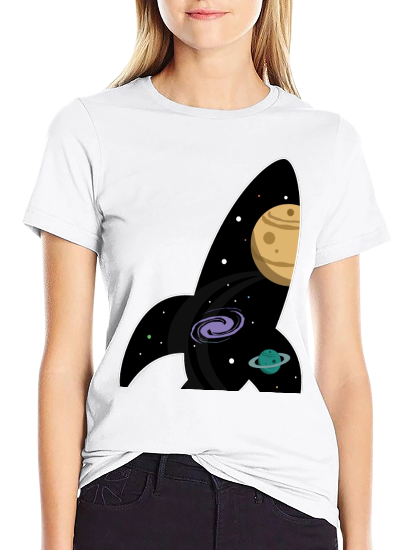 Space Rocket T-Shirt - Galaxy Print
