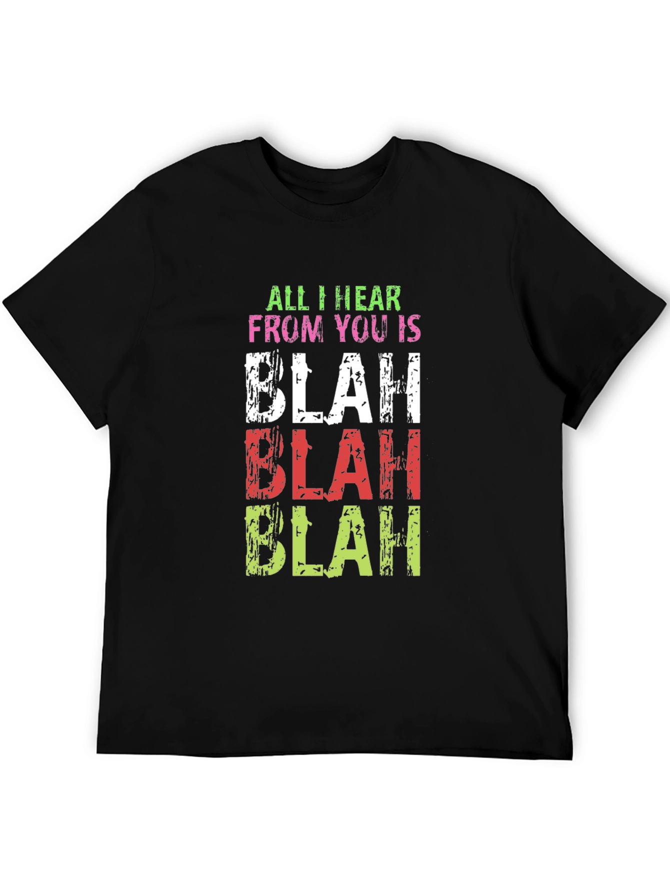 Blah Slogan Black T-Shirt