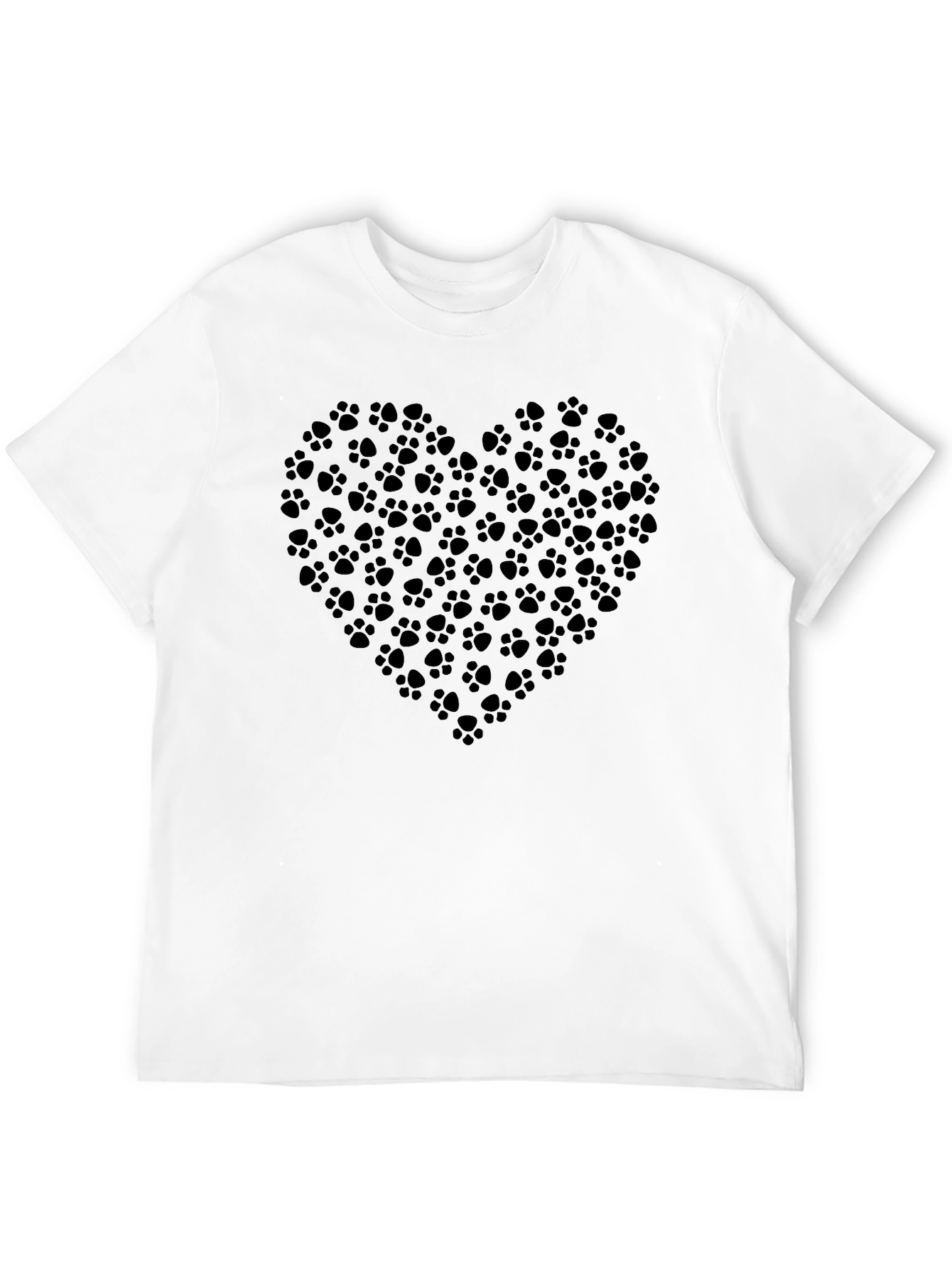 Heart Paw Print Graphic Tee - Black
