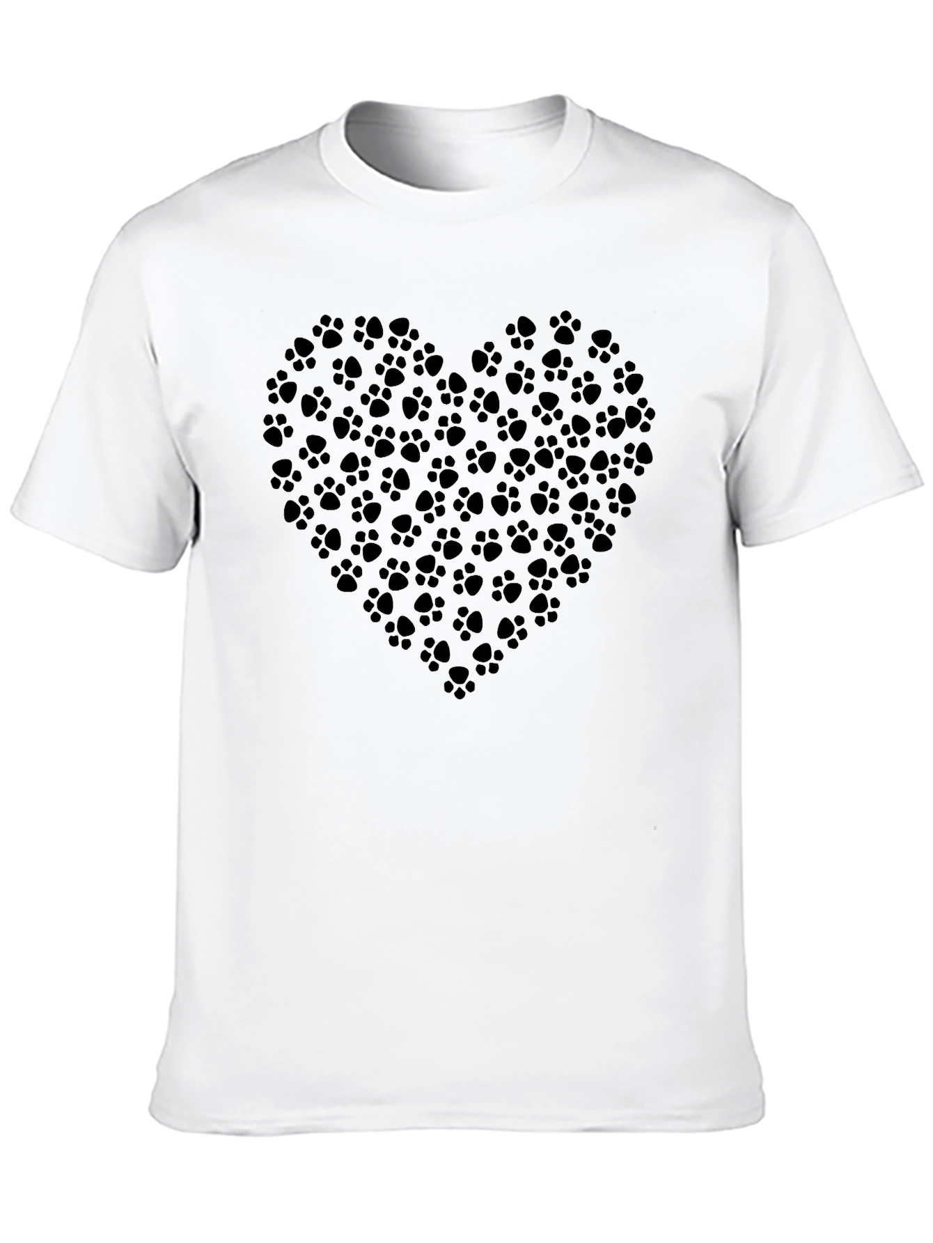 Heart Paw Print Graphic Tee - Black