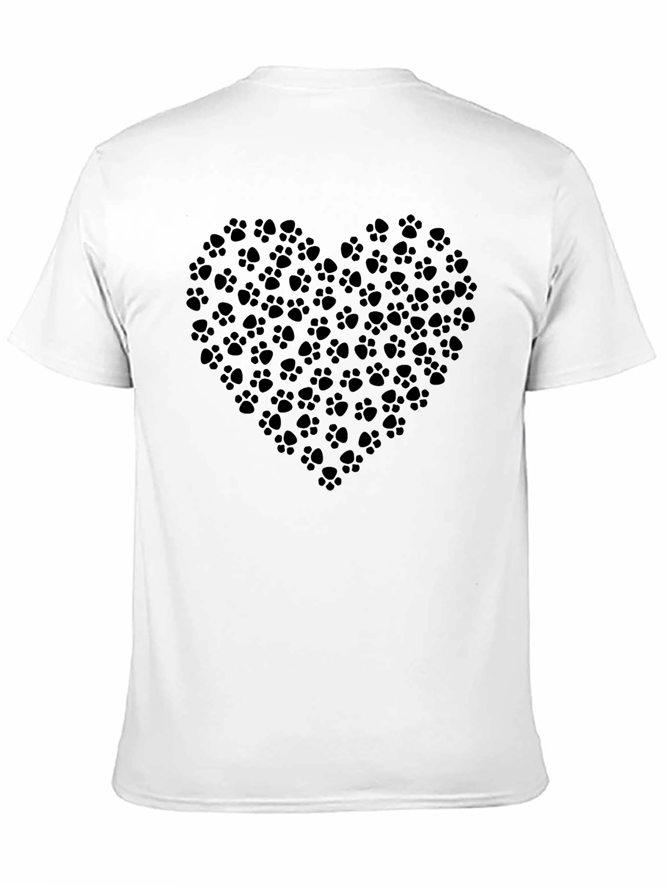 Heart Paw Print Graphic Tee - Black