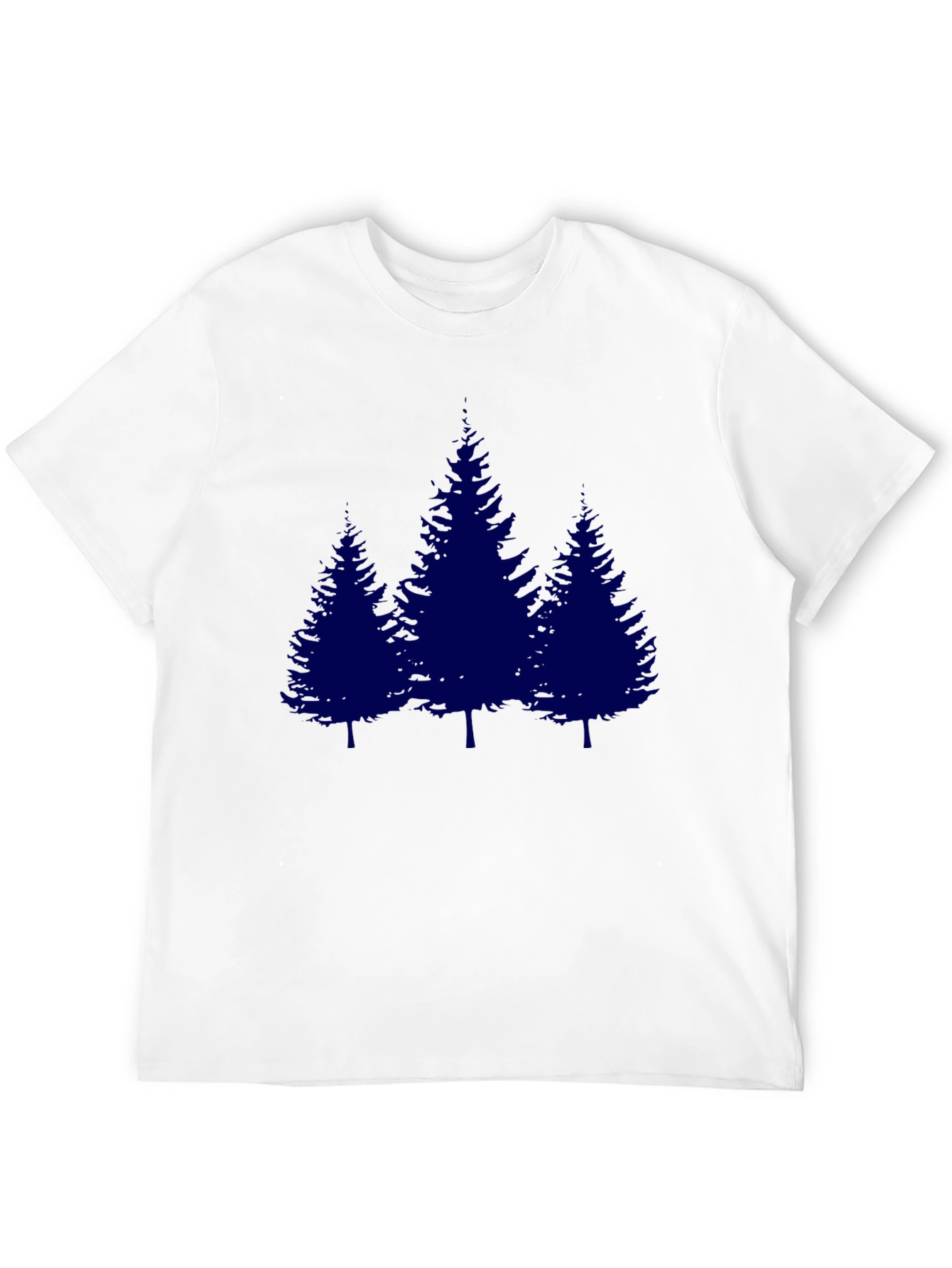Mens Black T-shirt with Blue Pine Tree Graphic