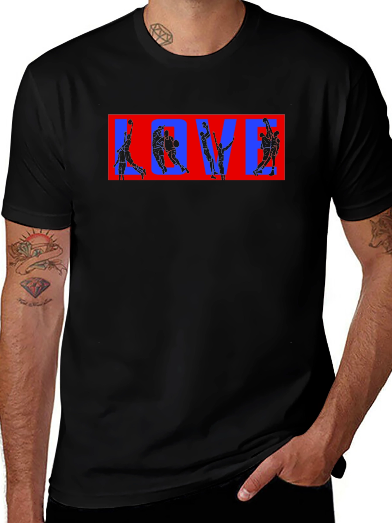 Basketball LOVE Graphic T-Shirt - Black