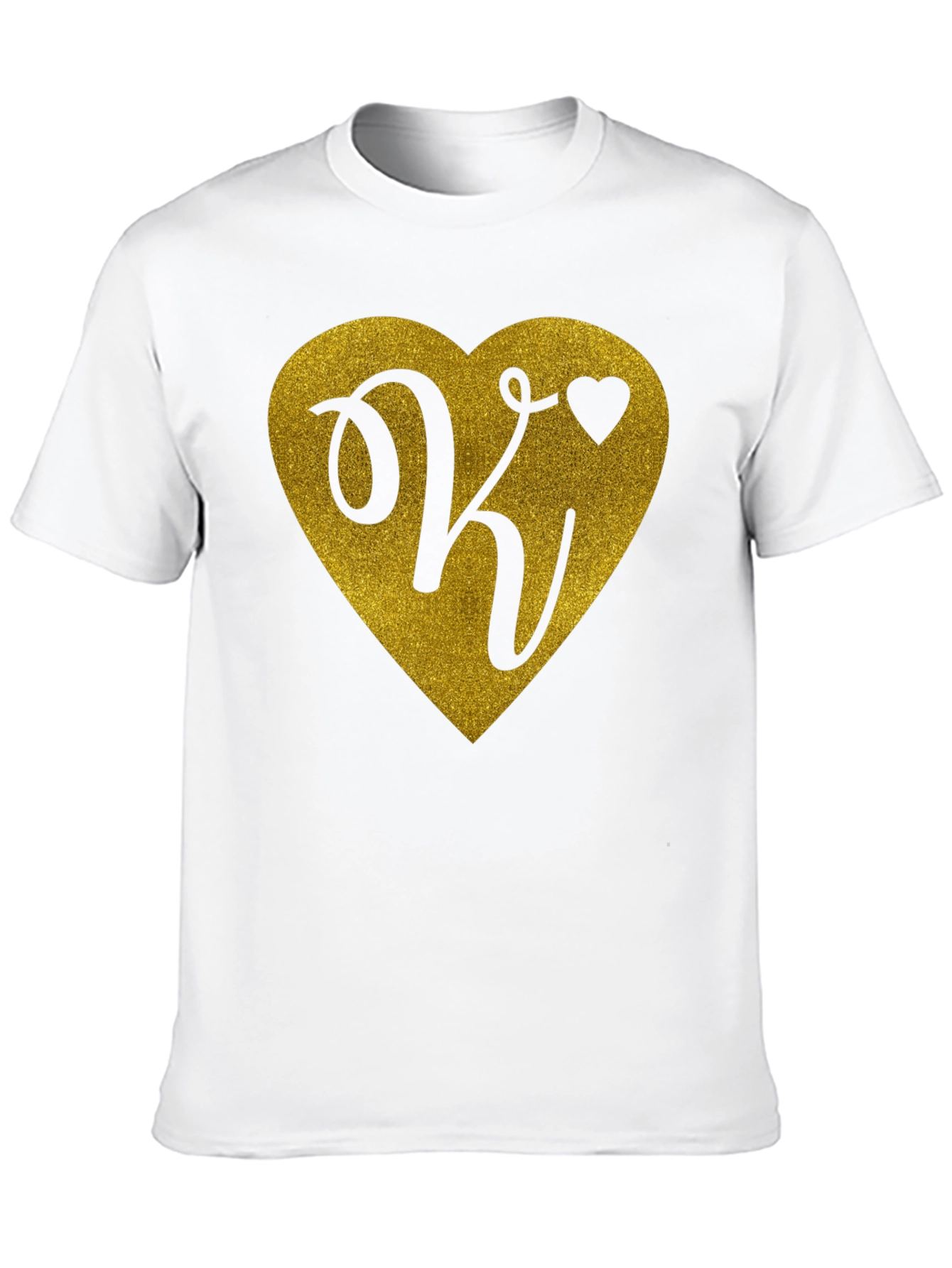 Personalized Heart Initial K T-Shirt - Custom Gift