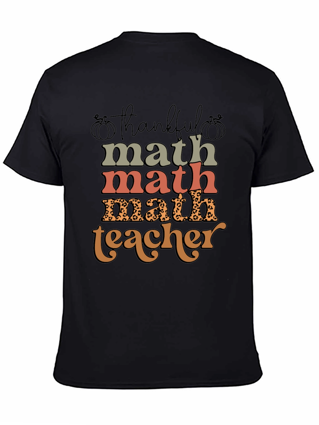 Thankful Math Teacher T-Shirt - Fall Season