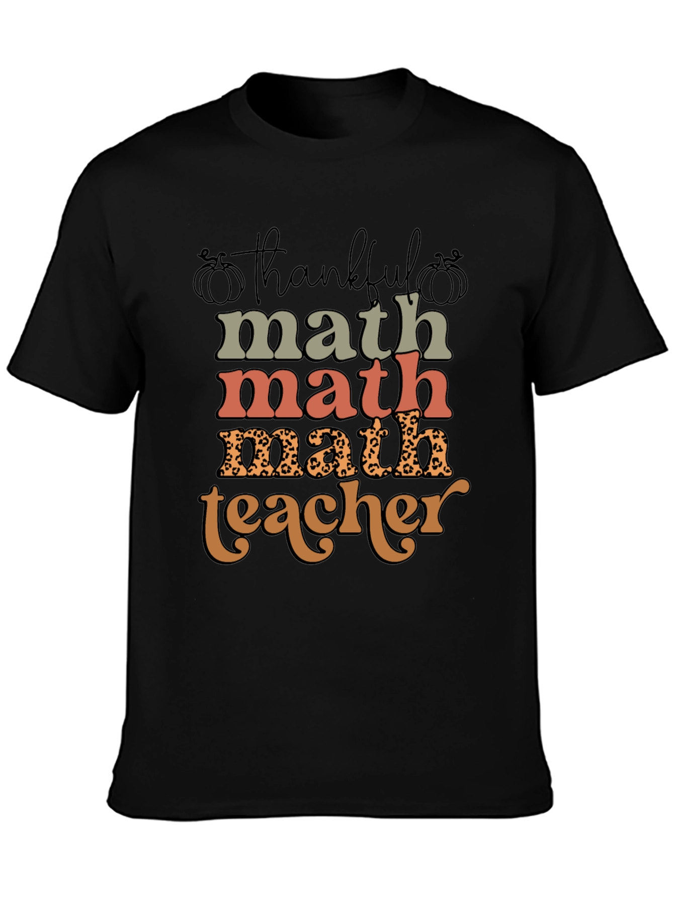 Thankful Math Teacher T-Shirt - Fall Season