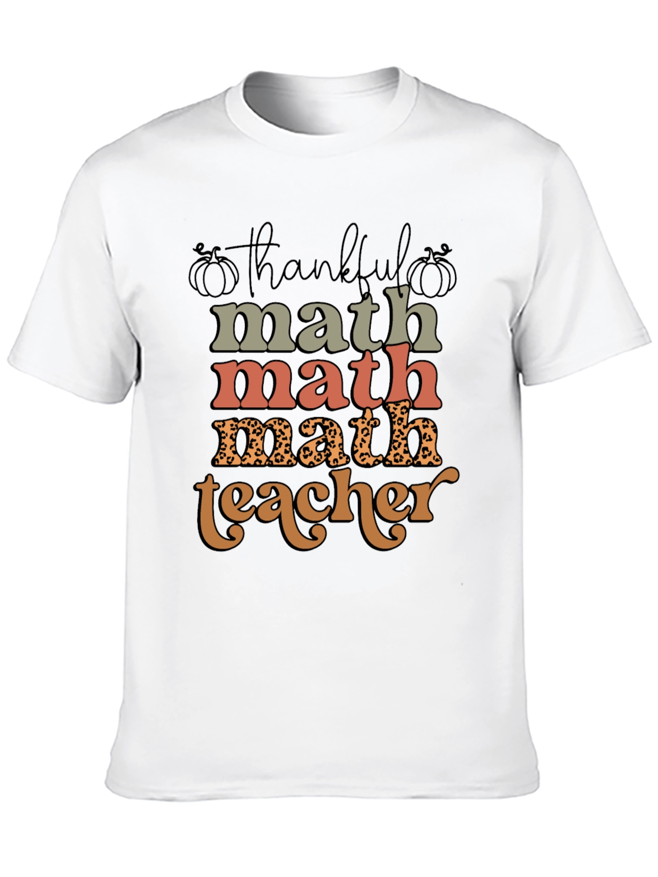 Thankful Math Teacher T-Shirt - Fall Season